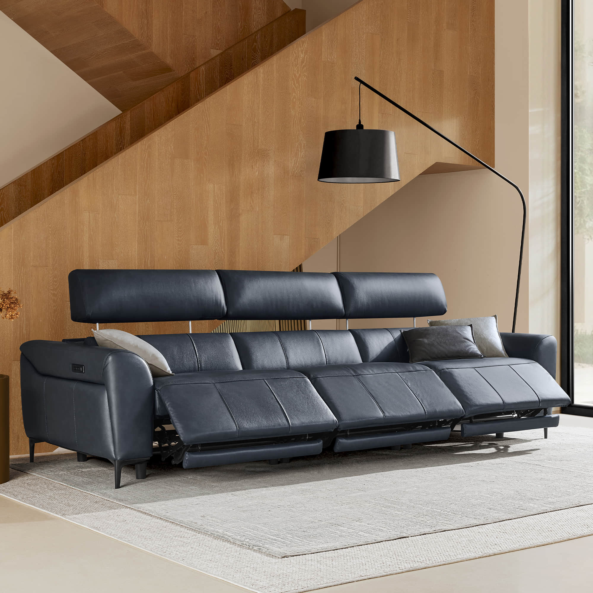 Murphy Premium Dual-Motor Genuine Leather Zero-Wall Power Reclining Sofa - Image 21