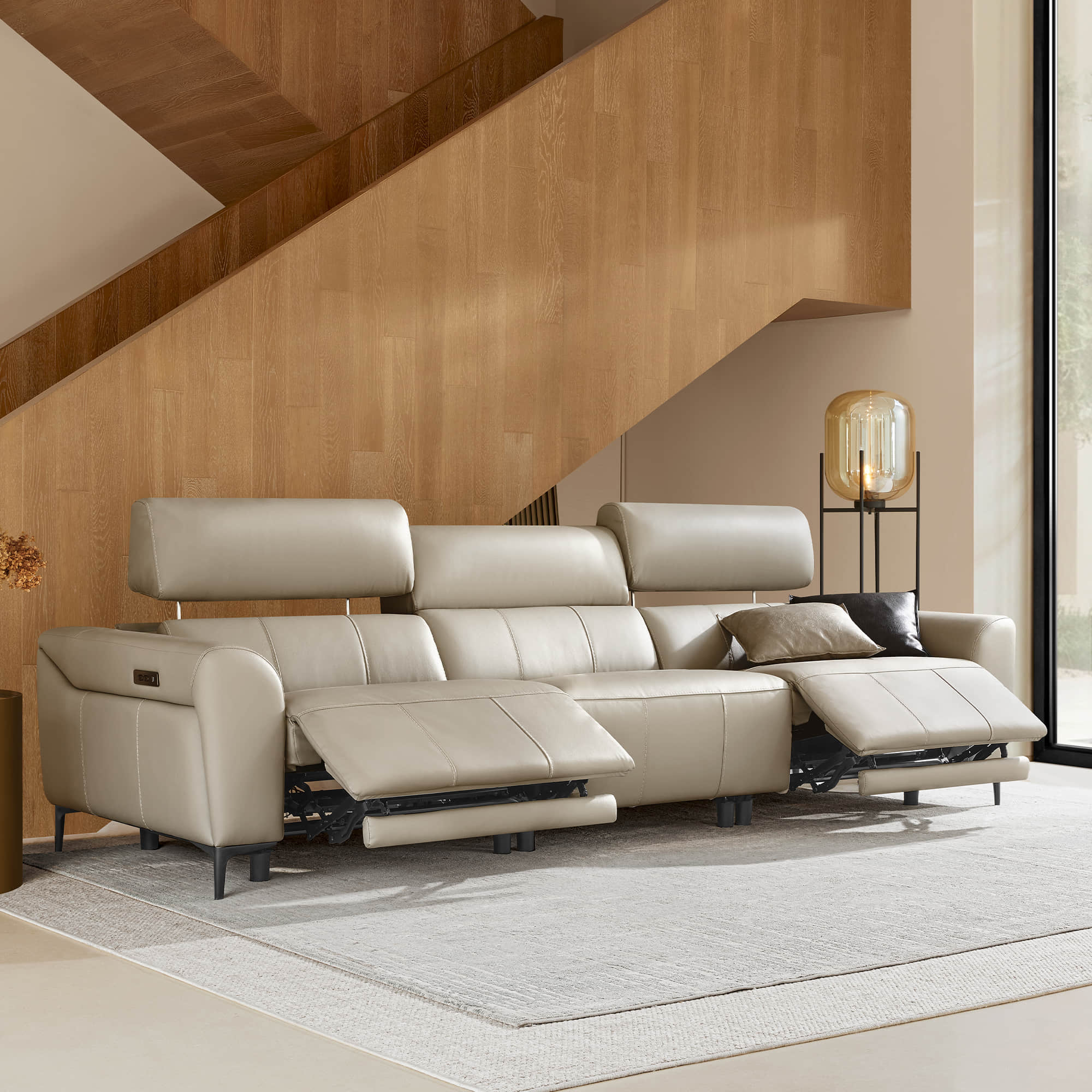 Murphy Premium Dual-Motor Genuine Leather Zero-Wall Power Reclining Sofa - Image 25