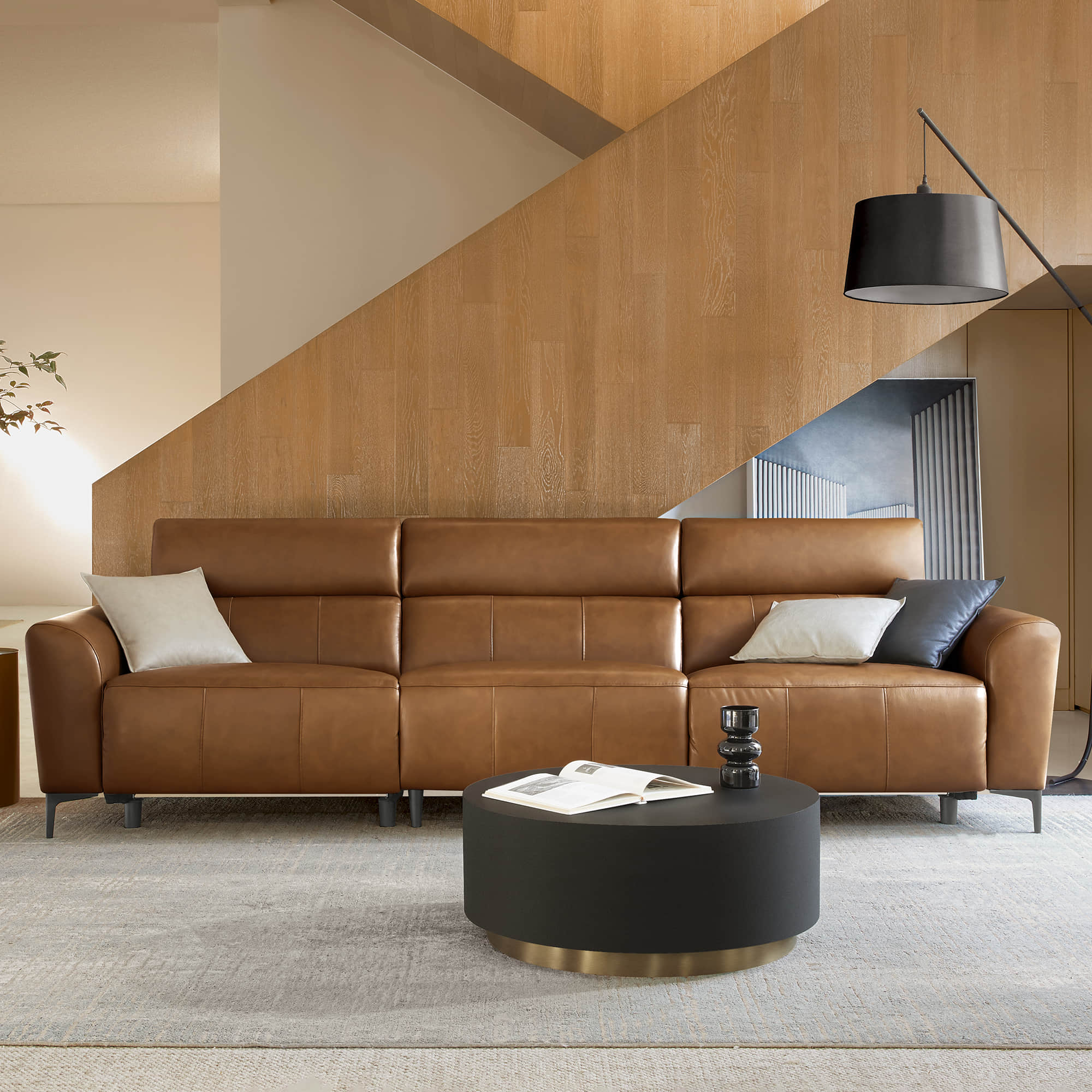 Murphy Premium Dual-Motor Genuine Leather Zero-Wall Power Reclining Sofa - Image 3