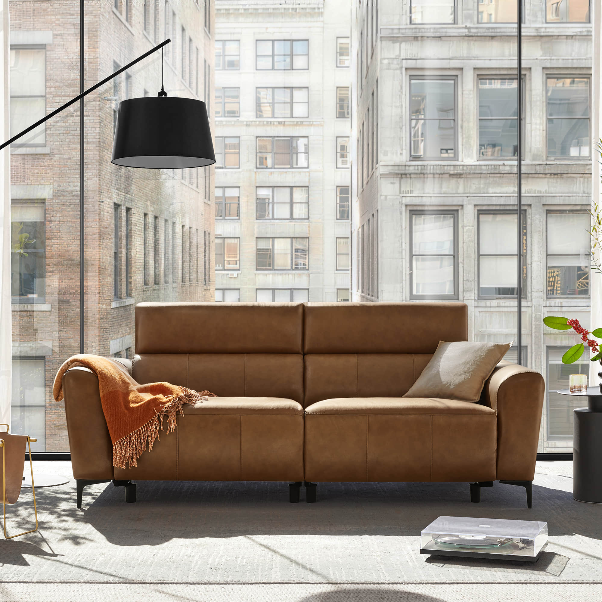 Murphy Premium Dual-Motor Genuine Leather Zero-Wall Power Reclining Sofa - Image 6