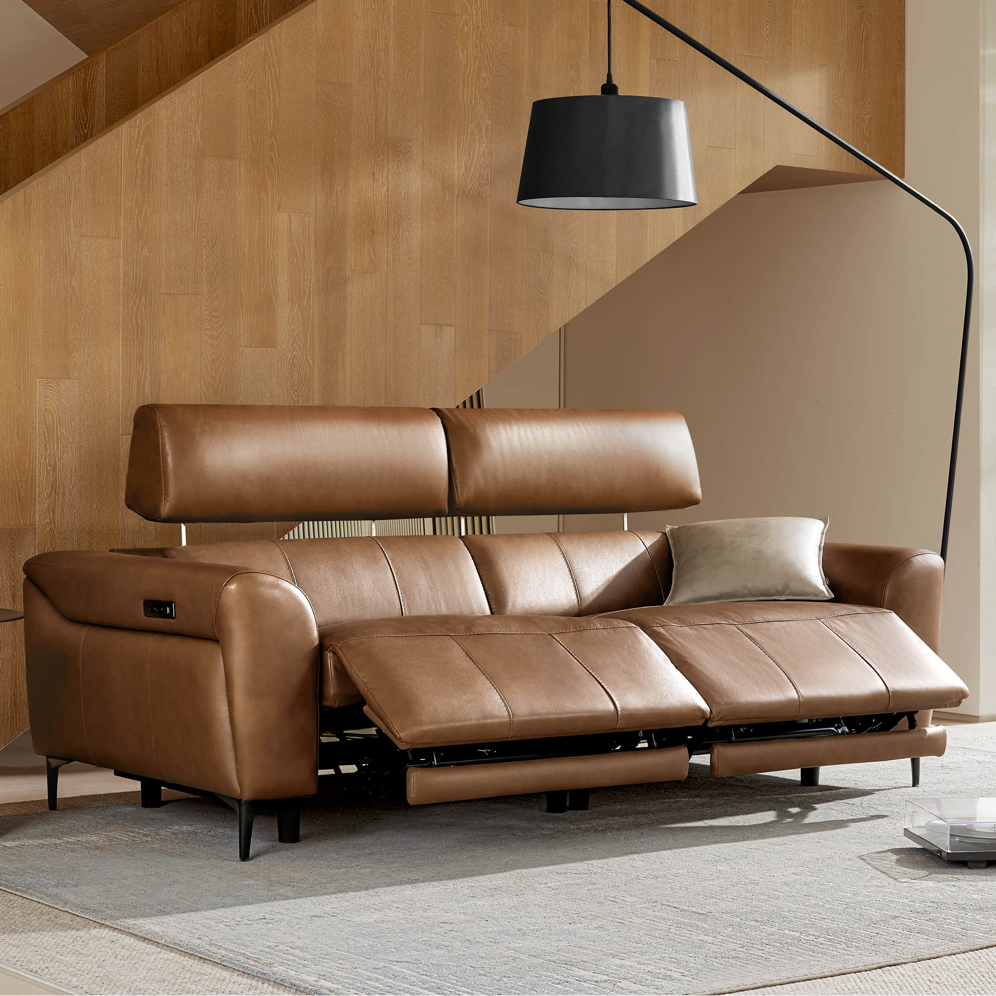Murphy Premium Dual-Motor Genuine Leather Zero-Wall Power Reclining Sofa - Image 7