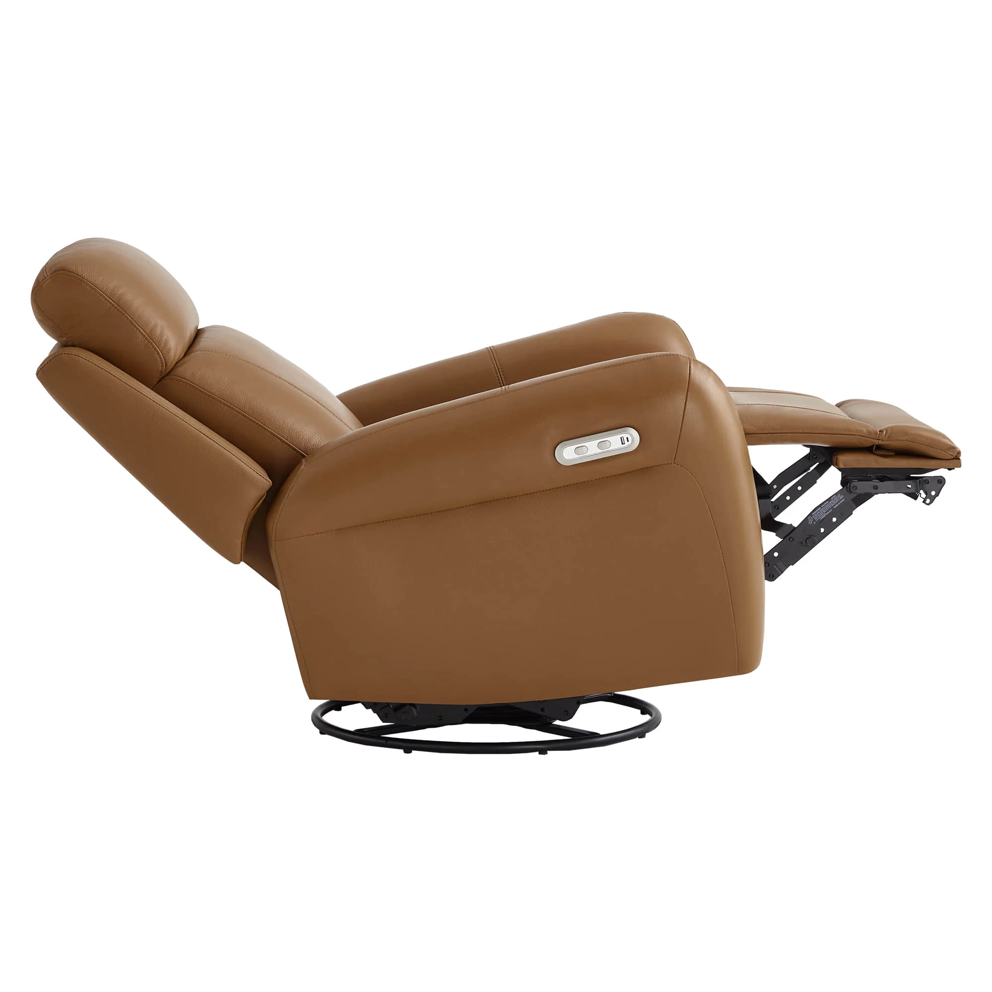 Myles Genuine Leather Swivel Glider Power Recliner - Image 11