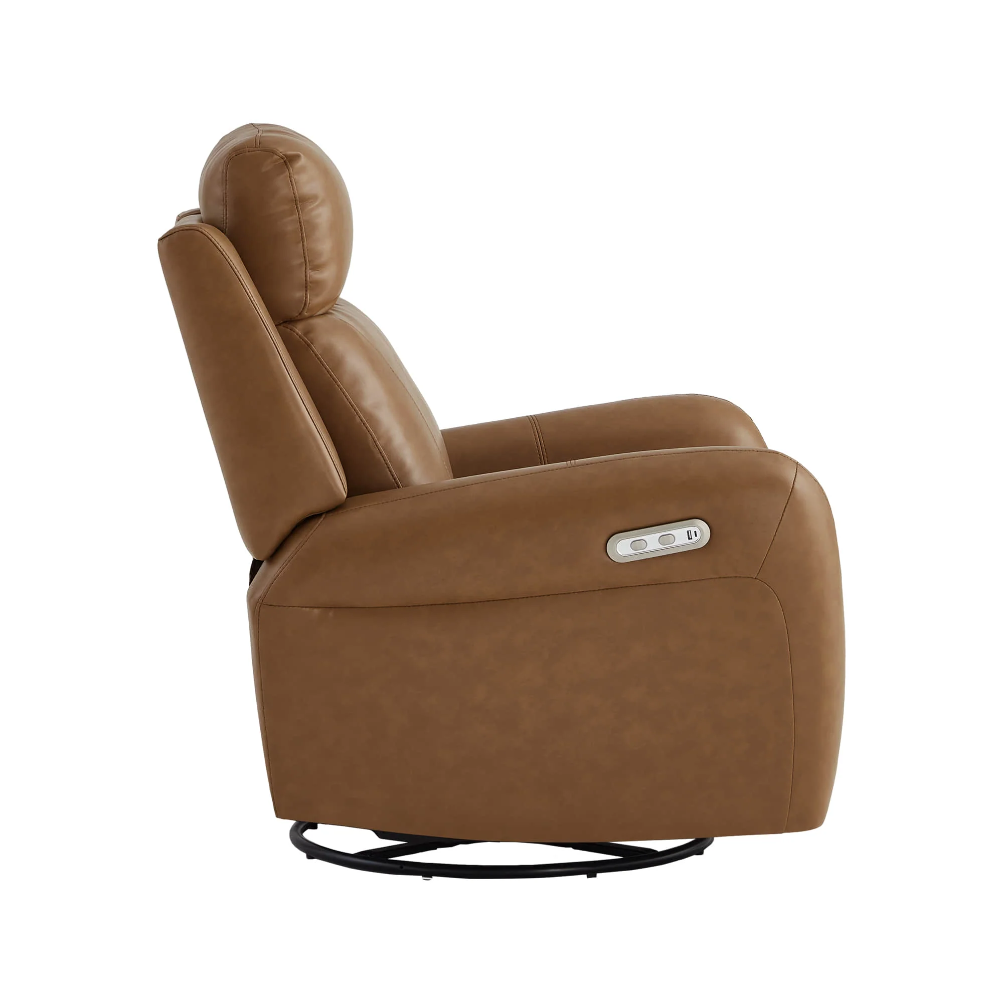Myles Genuine Leather Swivel Glider Power Recliner - Image 28