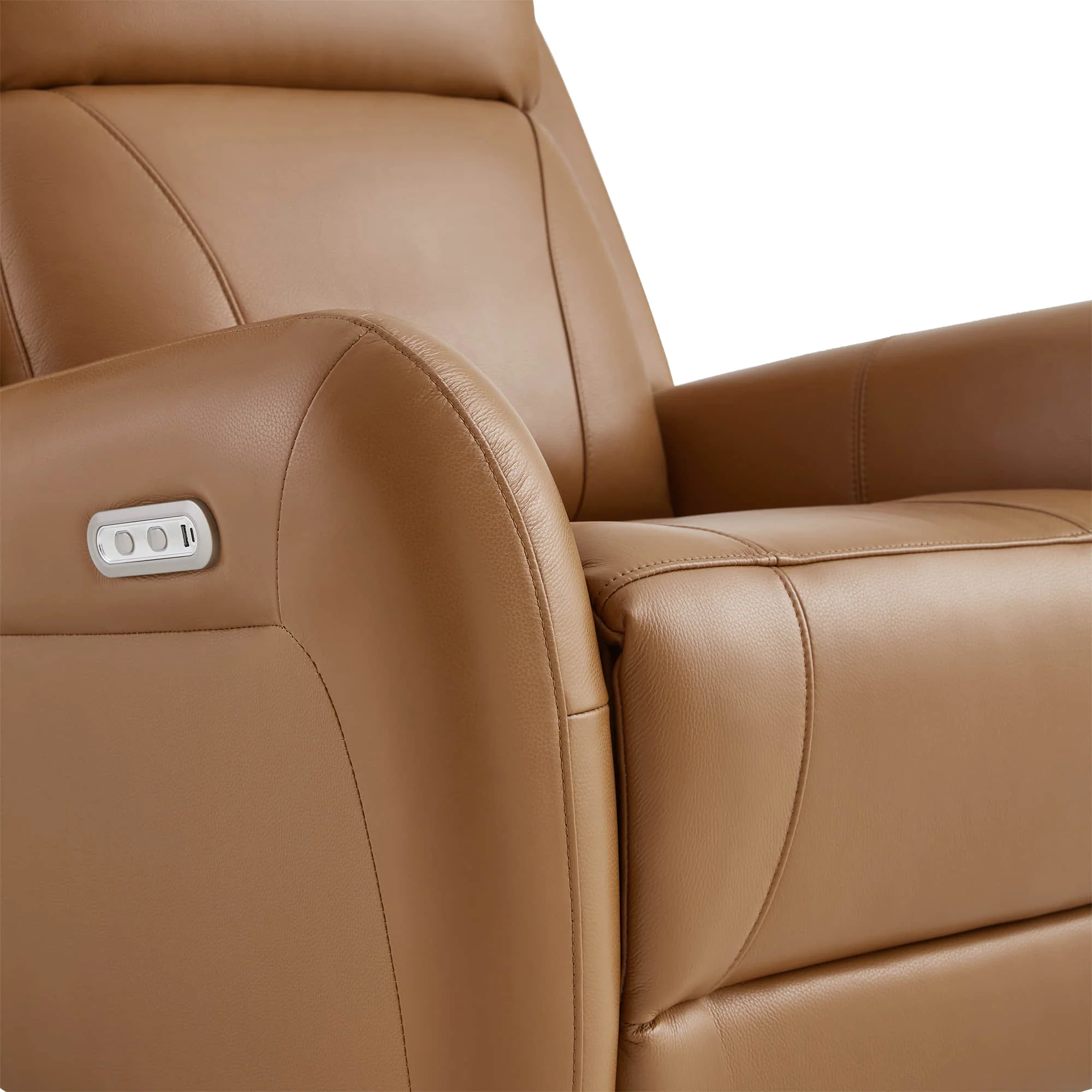Myles Genuine Leather Swivel Glider Power Recliner - Image 8