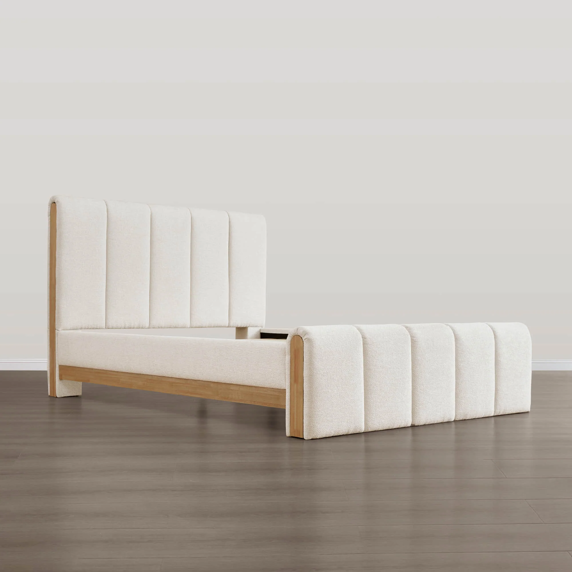Myron Modern Channel Plush Upholstered Platform Bed - Image 9