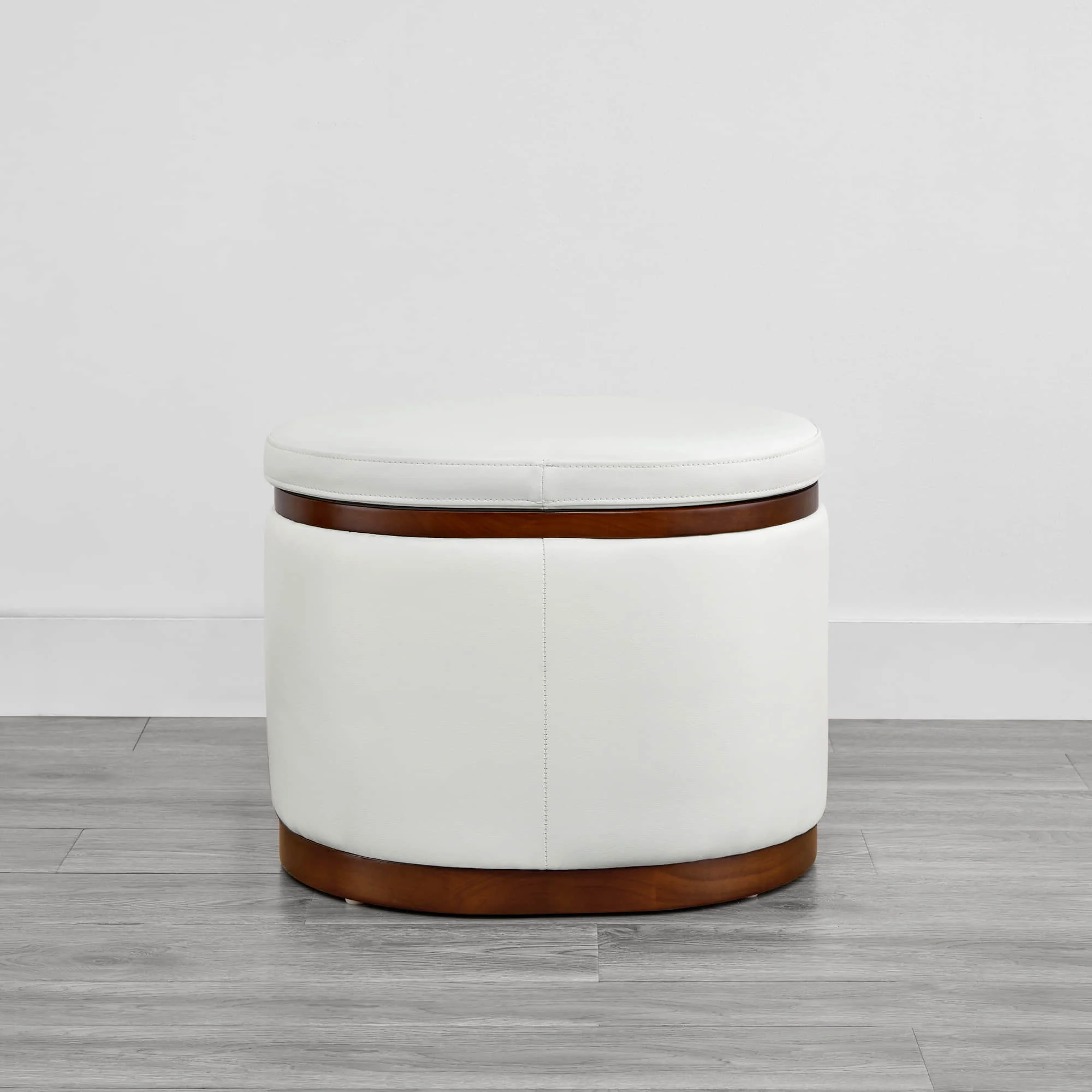 Nest Oval storage ottoman Storage Mid Century Ottoman - Image 11