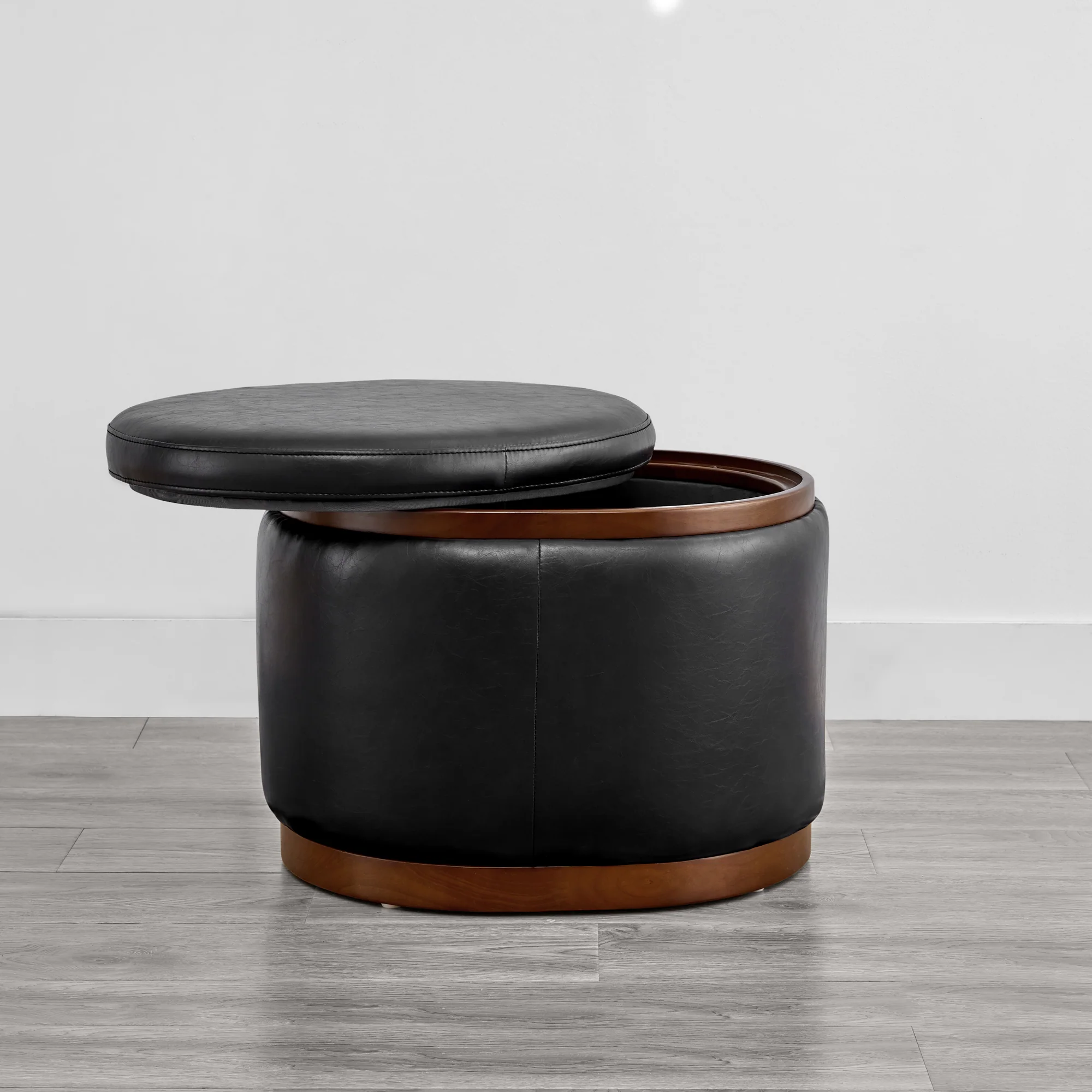 Nest Oval storage ottoman Storage Mid Century Ottoman - Image 19