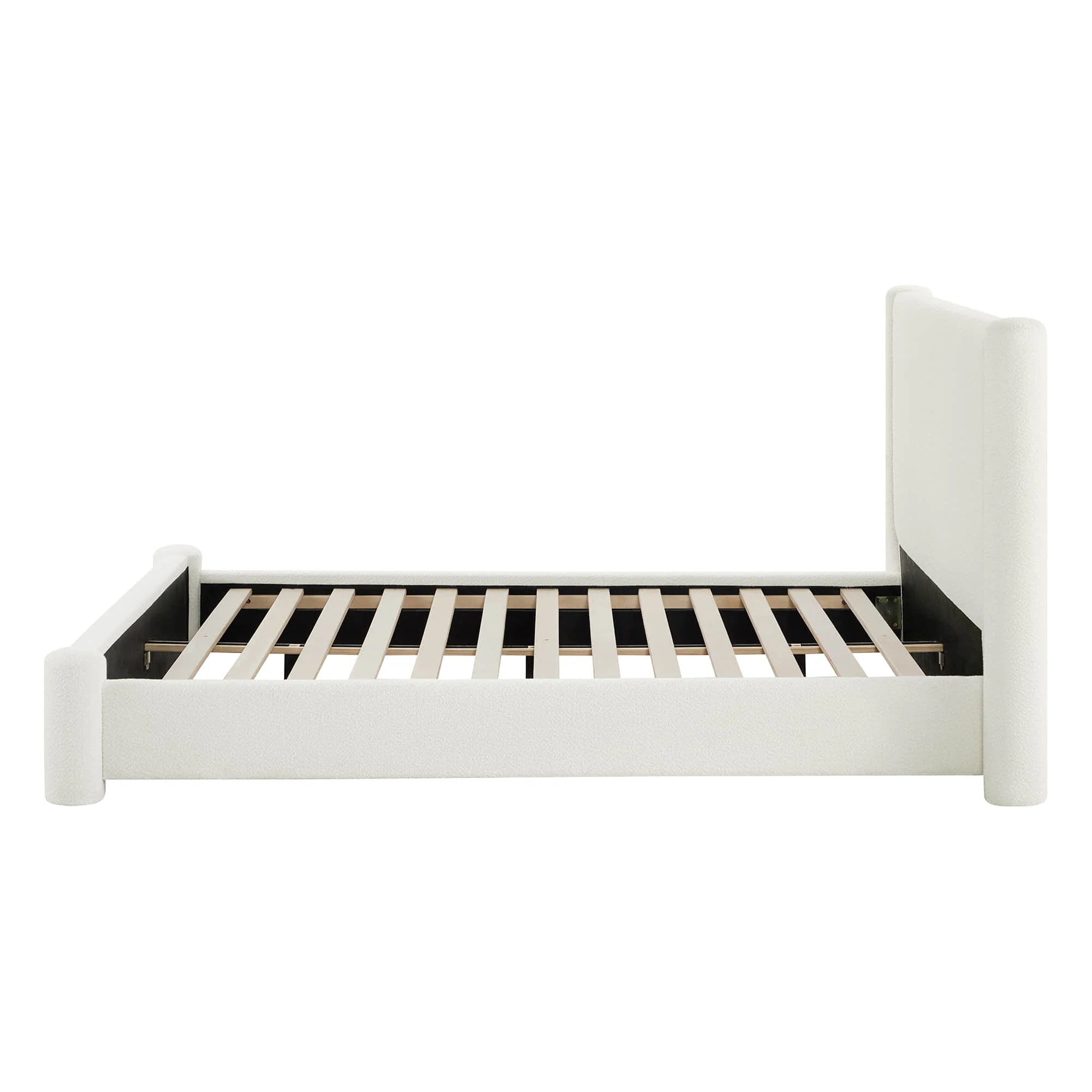 Neta Modern Boucle Upholstered Platform Bed, Full & Queen Sizes - Image 9