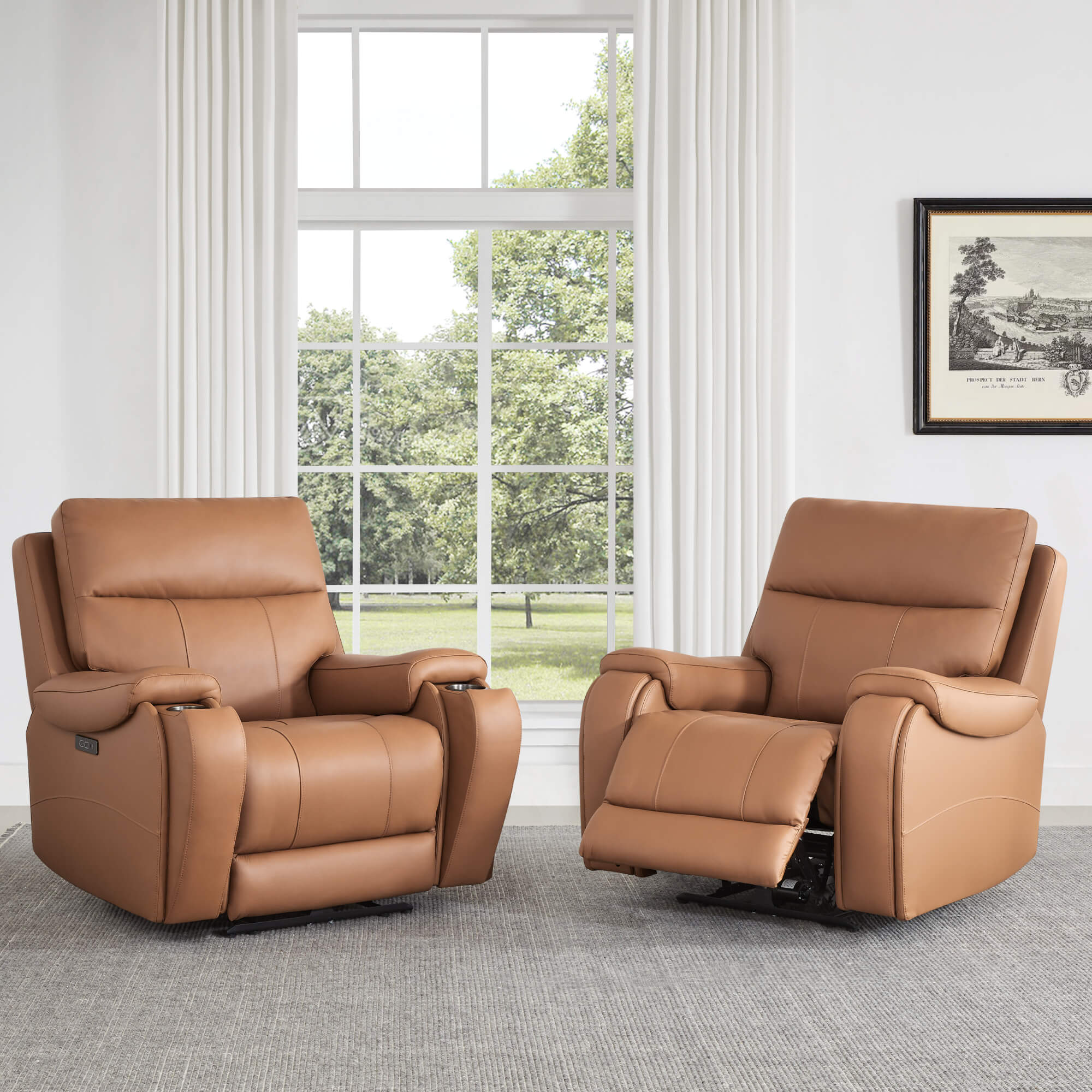 Noah Zero-Gravity Genuine Leather Recliner with Power Headrest - Image 3