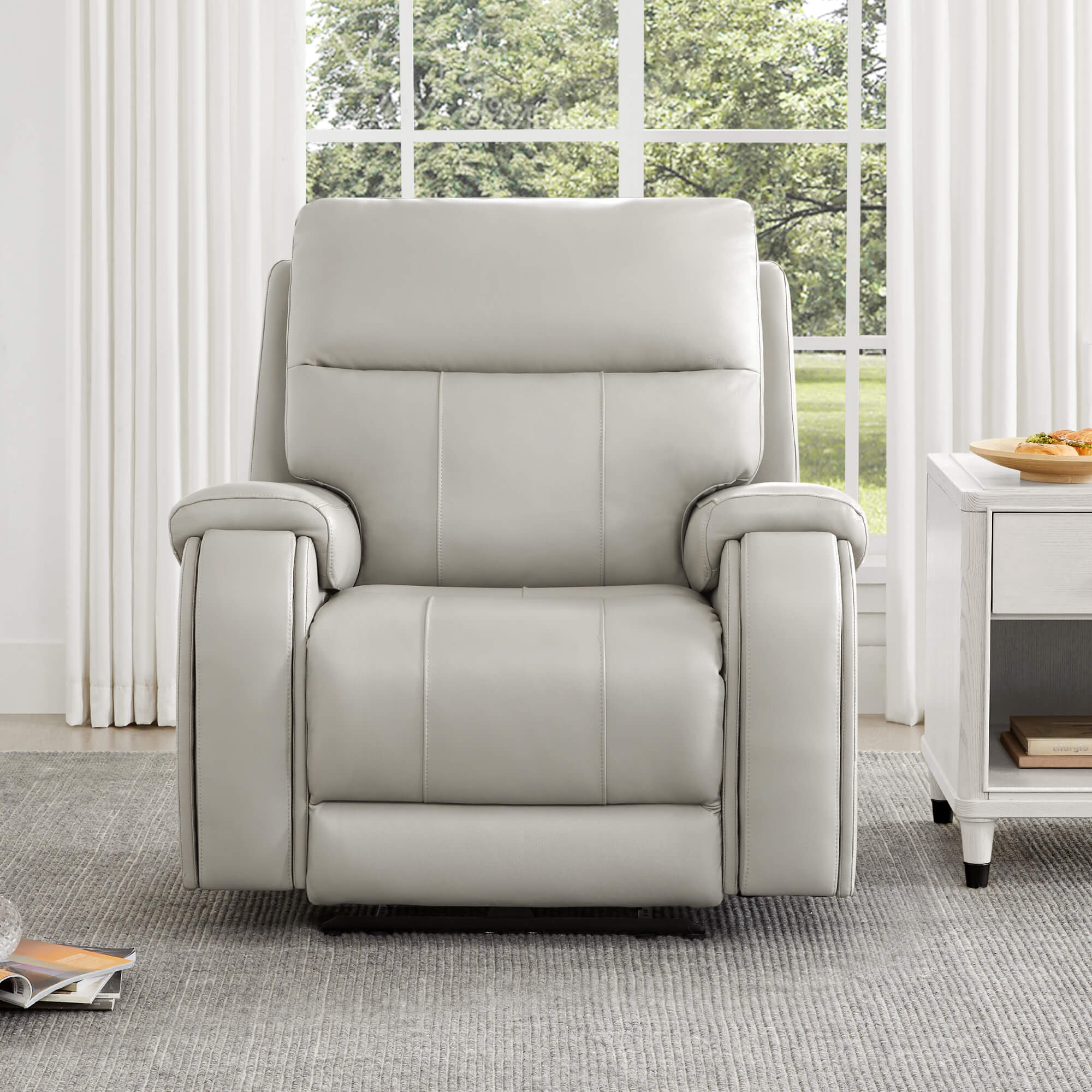 Noah Zero-Gravity Genuine Leather Recliner with Power Headrest - Image 50