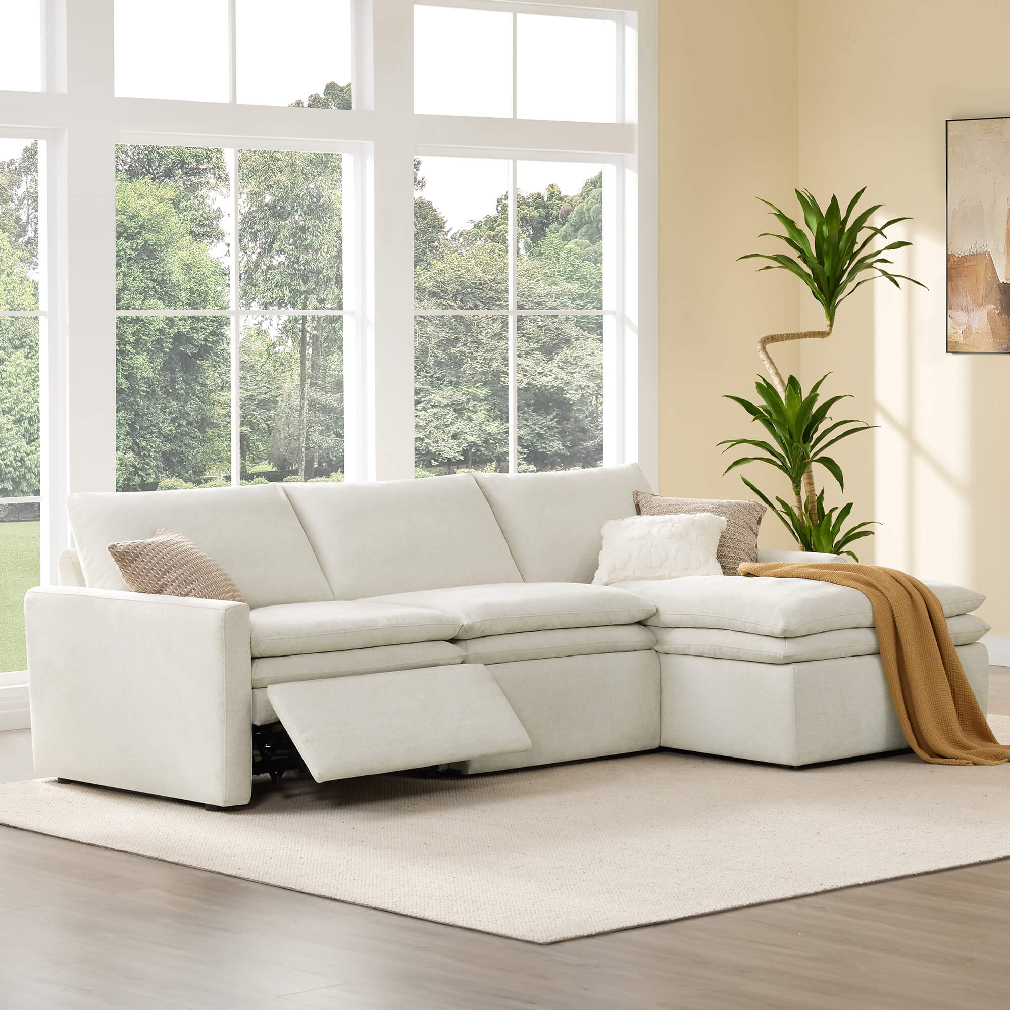Ohana Zero Gravity Modular Lay-Flat Reclining Sofa with Chaise - Image 2