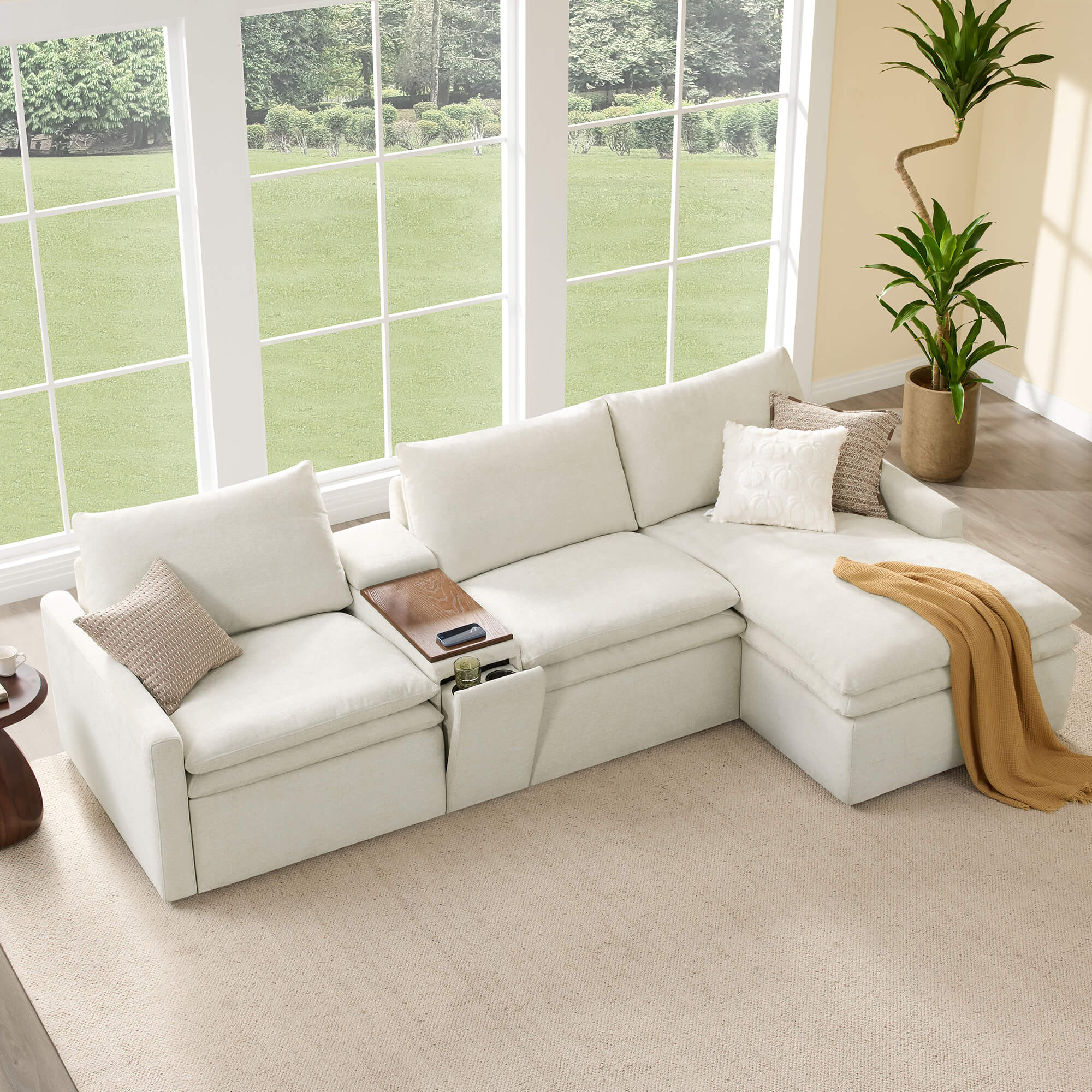Ohana Zero Gravity Modular Lay-Flat Reclining Sofa with Chaise - Image 4