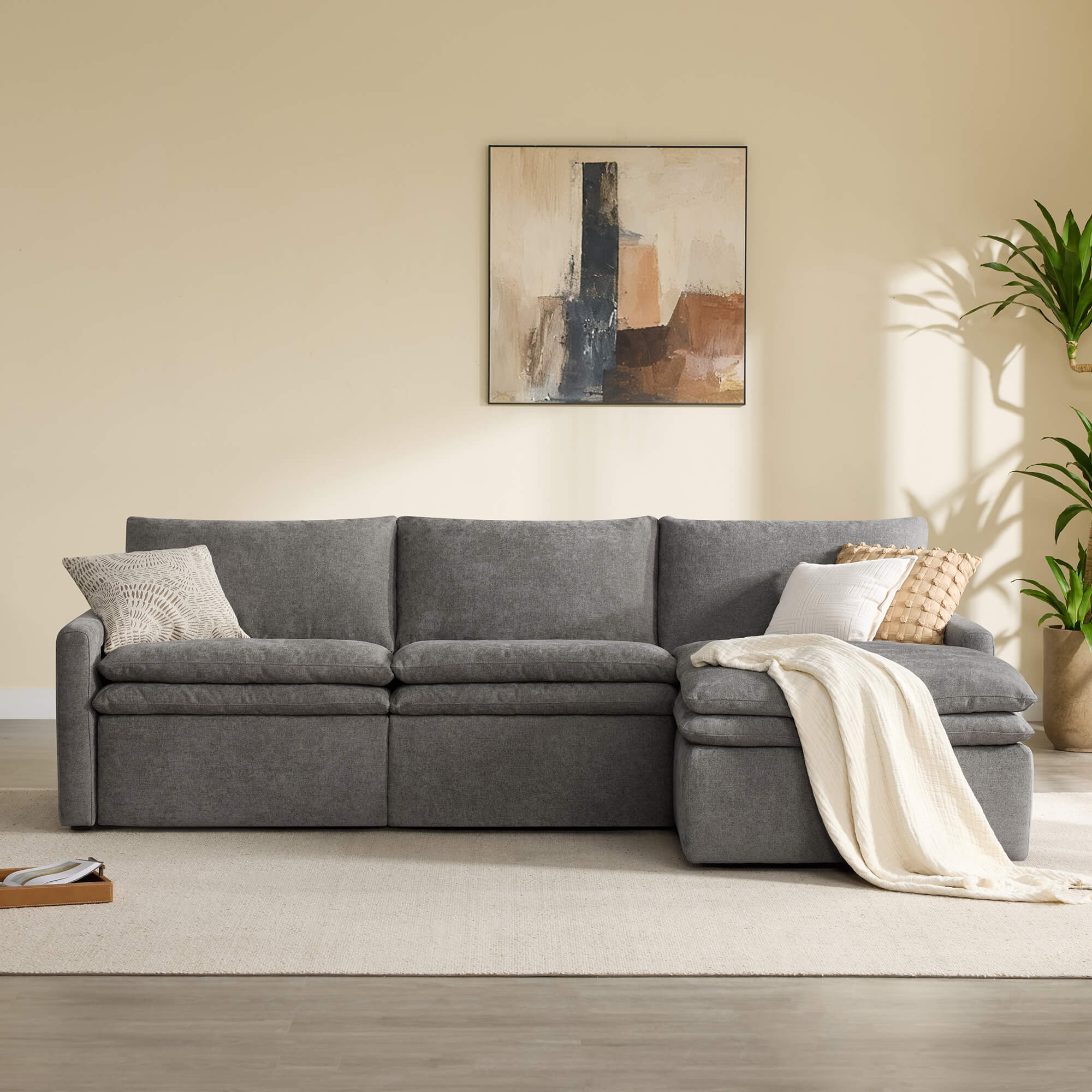 Ohana Zero Gravity Modular Lay-Flat Reclining Sofa with Chaise - Image 5