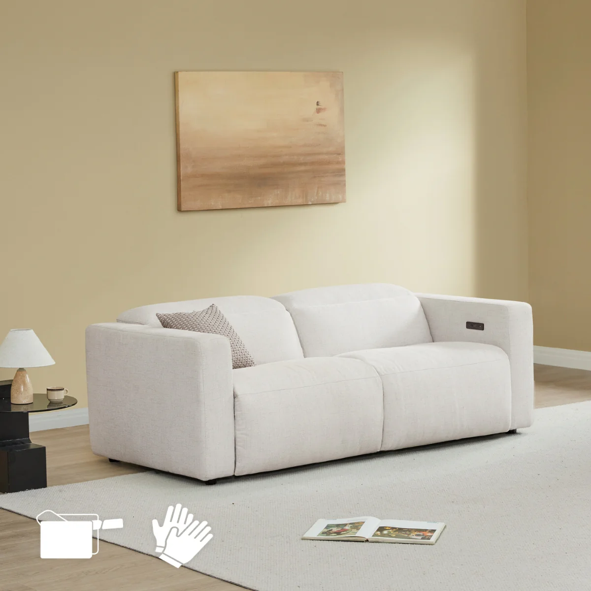 Oliver 2-Seat Wall-hugger Reclining Sectional Sofa with Power Headrest - Image 4