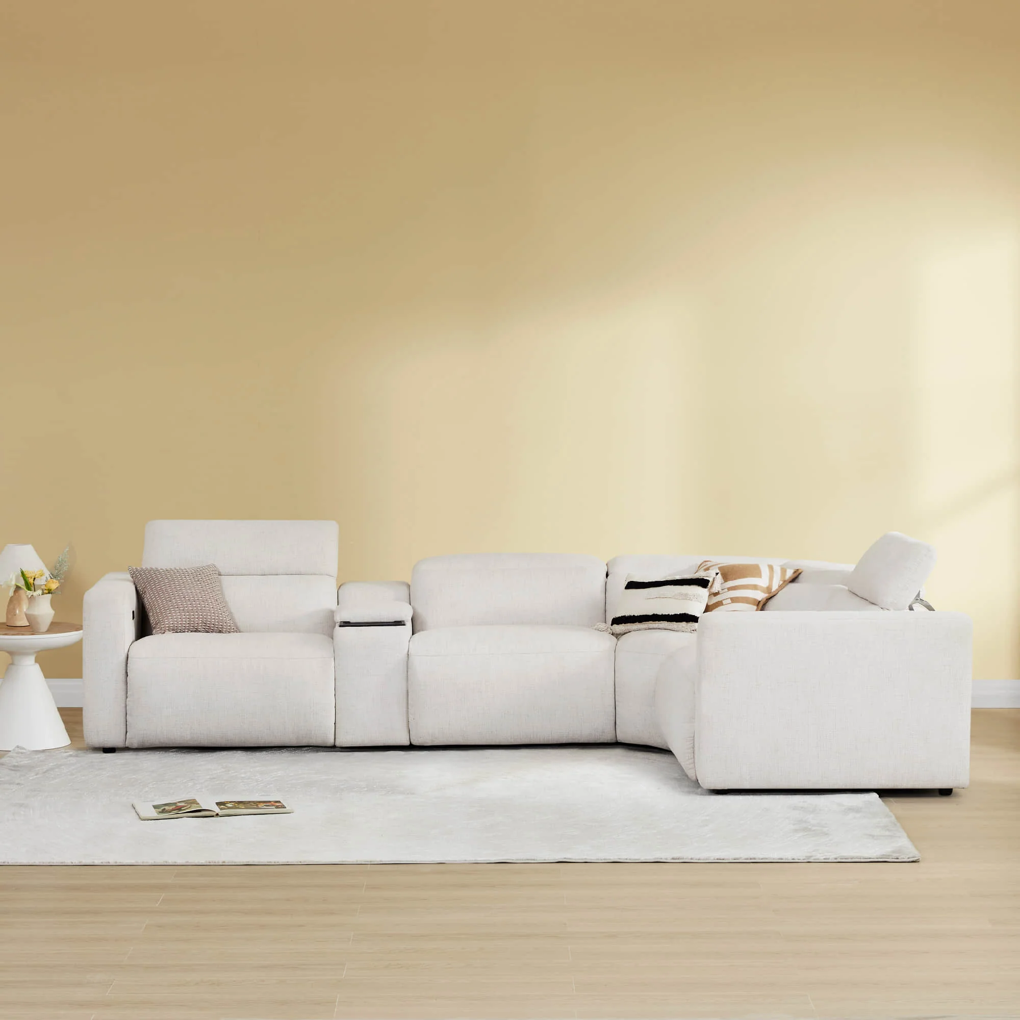 Oliver 4-Seat Wall-hugger Reclining Sectional Sofa with Power Headrest - Image 24