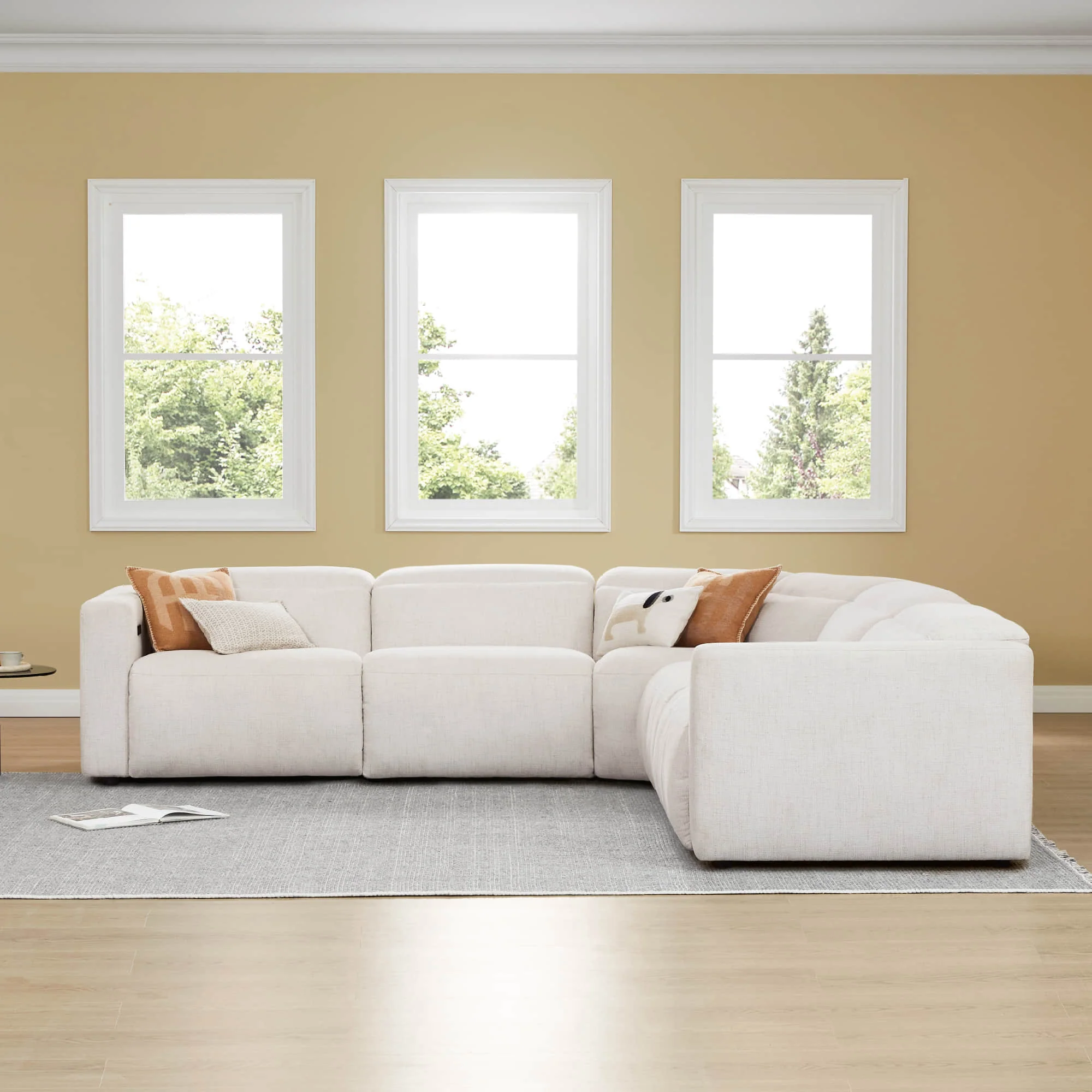 Oliver 5-Seat Wall-hugger Reclining Sectional Sofa with Power Headrest - Image 18