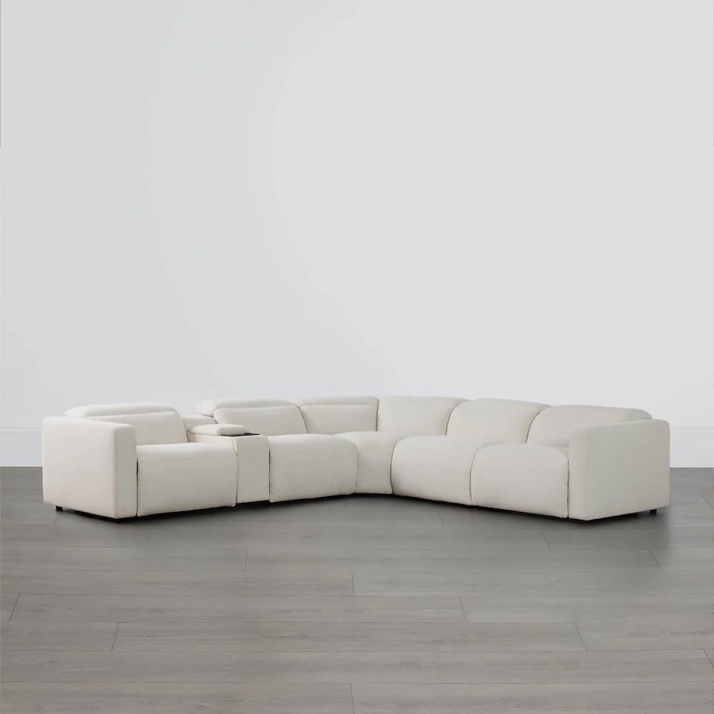 Oliver 5-Seat Wall-hugger Reclining Sectional Sofa with Power Headrest - Image 21
