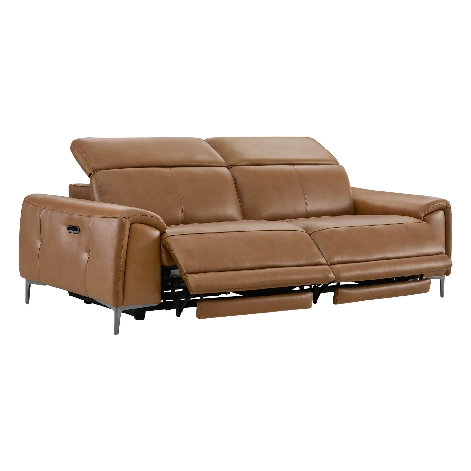 Owen Genuine Leather Reclining Sofa with Power Headrest - Image 26