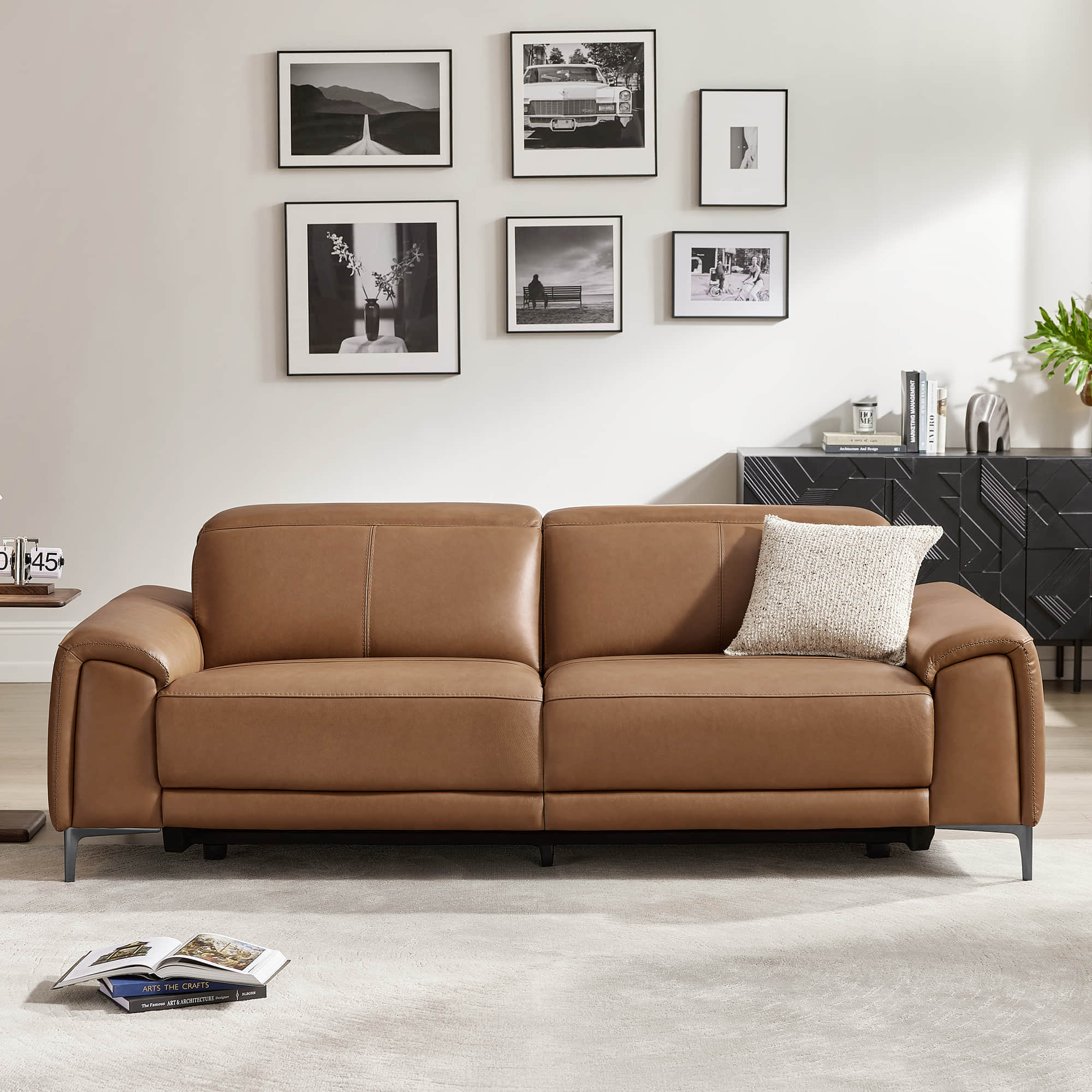Owen Genuine Leather Reclining Sofa with Power Headrest - Image 9