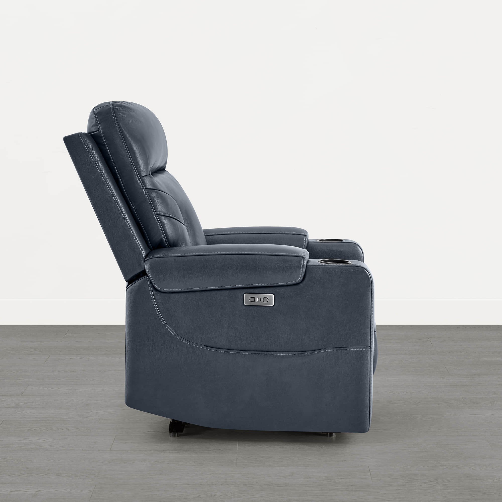 Raven Wall Hugger Genuine Leather Power Recliner with Cup Holders - Image 23