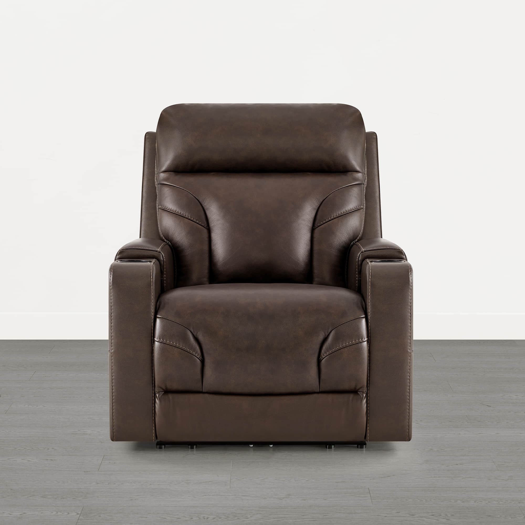 Raven Wall Hugger Genuine Leather Power Recliner with Cup Holders - Image 4