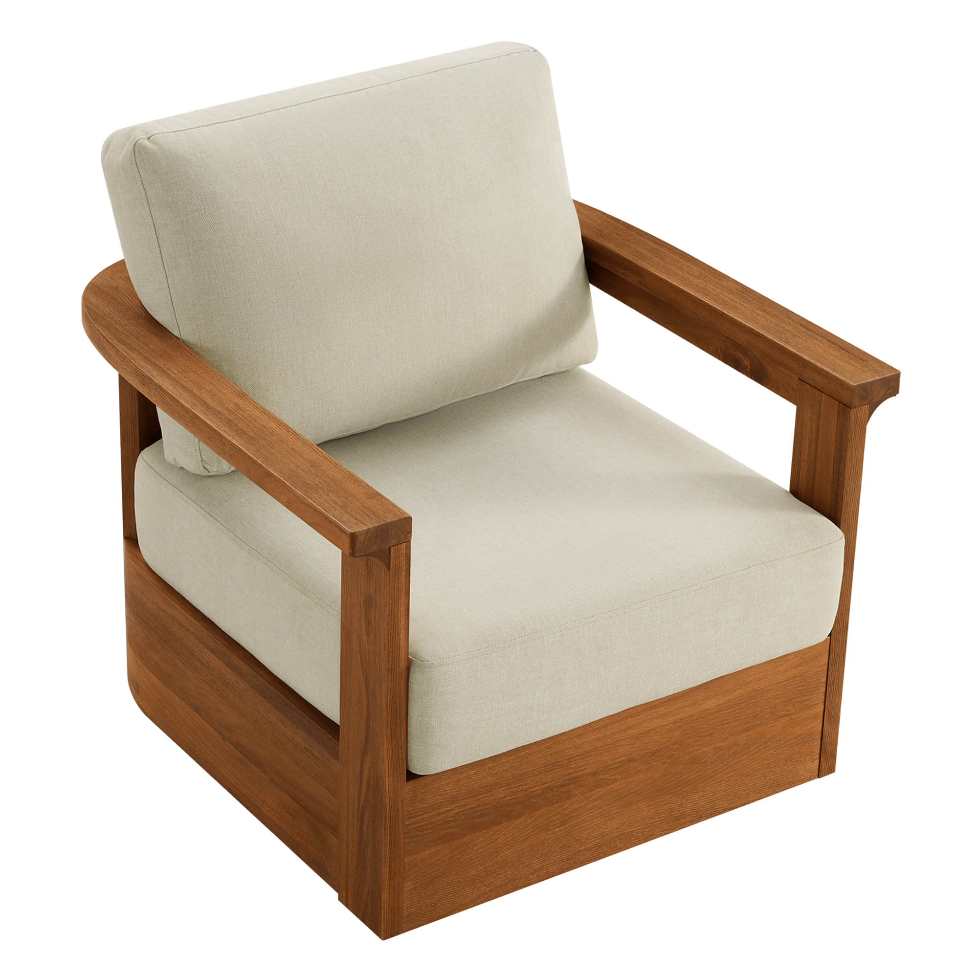 Raymond Modern Outdoor Acacia Wood Swivel Bistro Set - Image 24