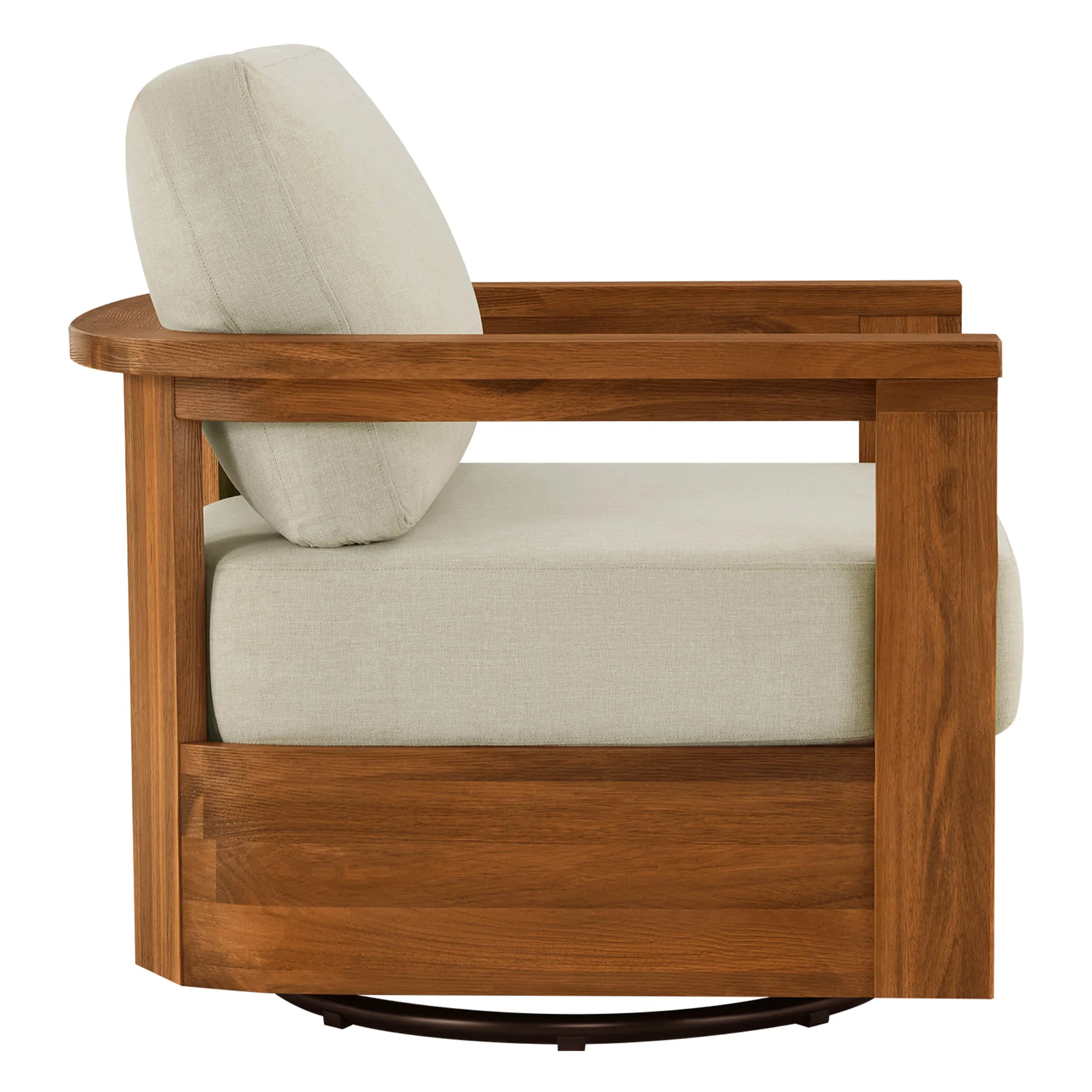 Raymond Modern Outdoor Acacia Wood Swivel Bistro Set - Image 28
