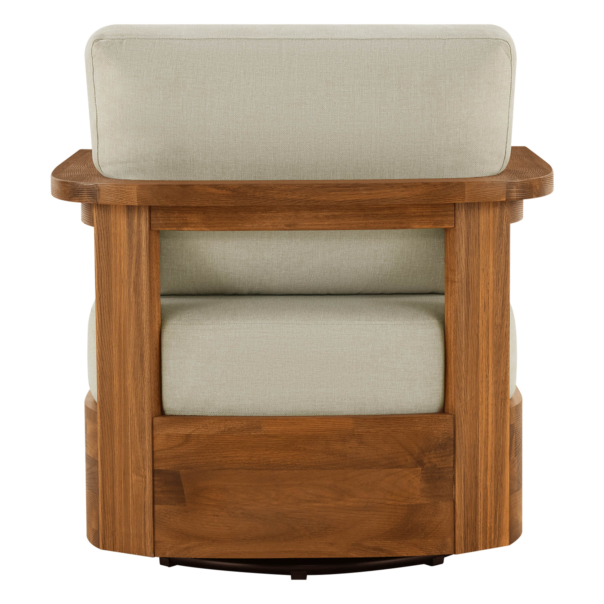 Raymond Modern Outdoor Acacia Wood Swivel Chair - Image 6