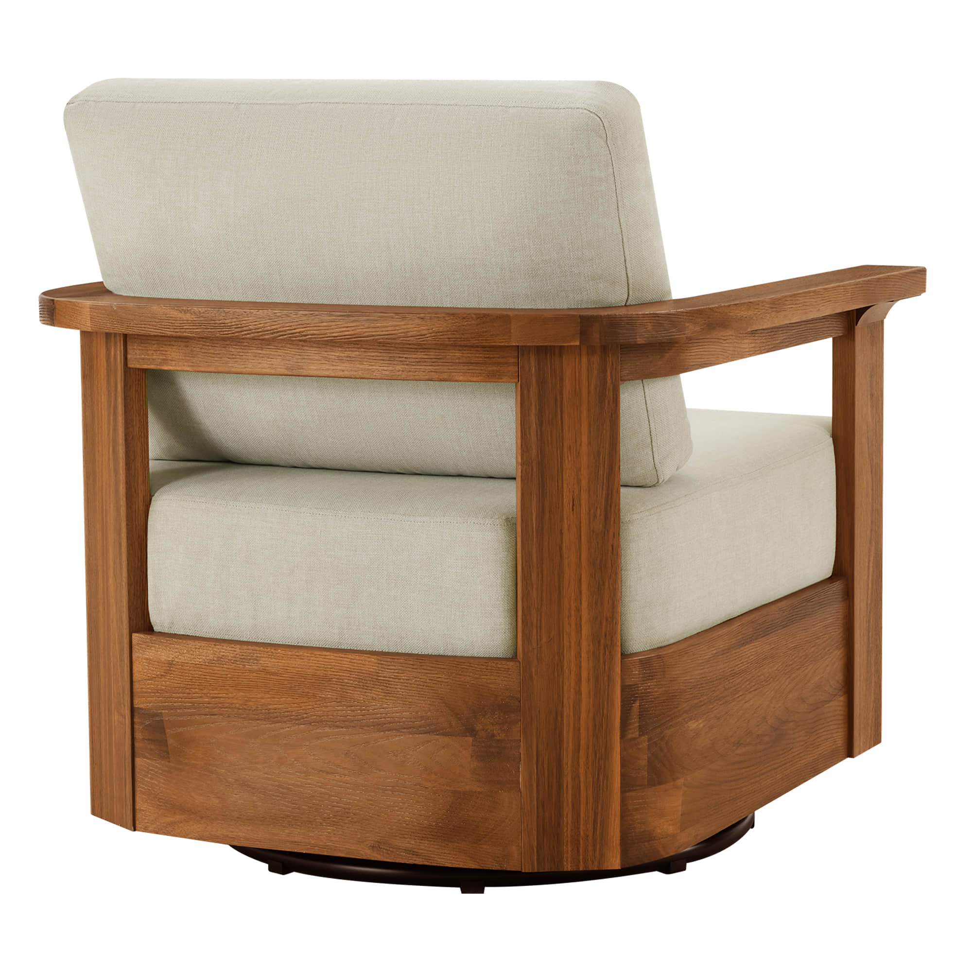 Raymond Modern Outdoor Acacia Wood Swivel Chair - Image 8