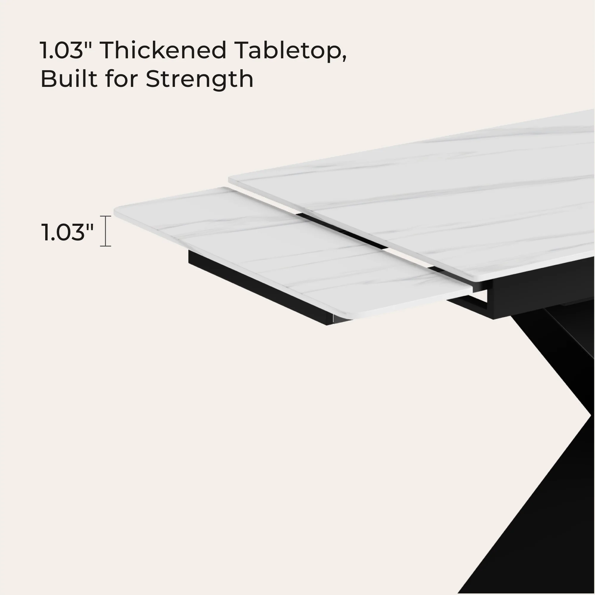 Sean Extendable Sintered Stone Dining Table,55"-74" - Image 15