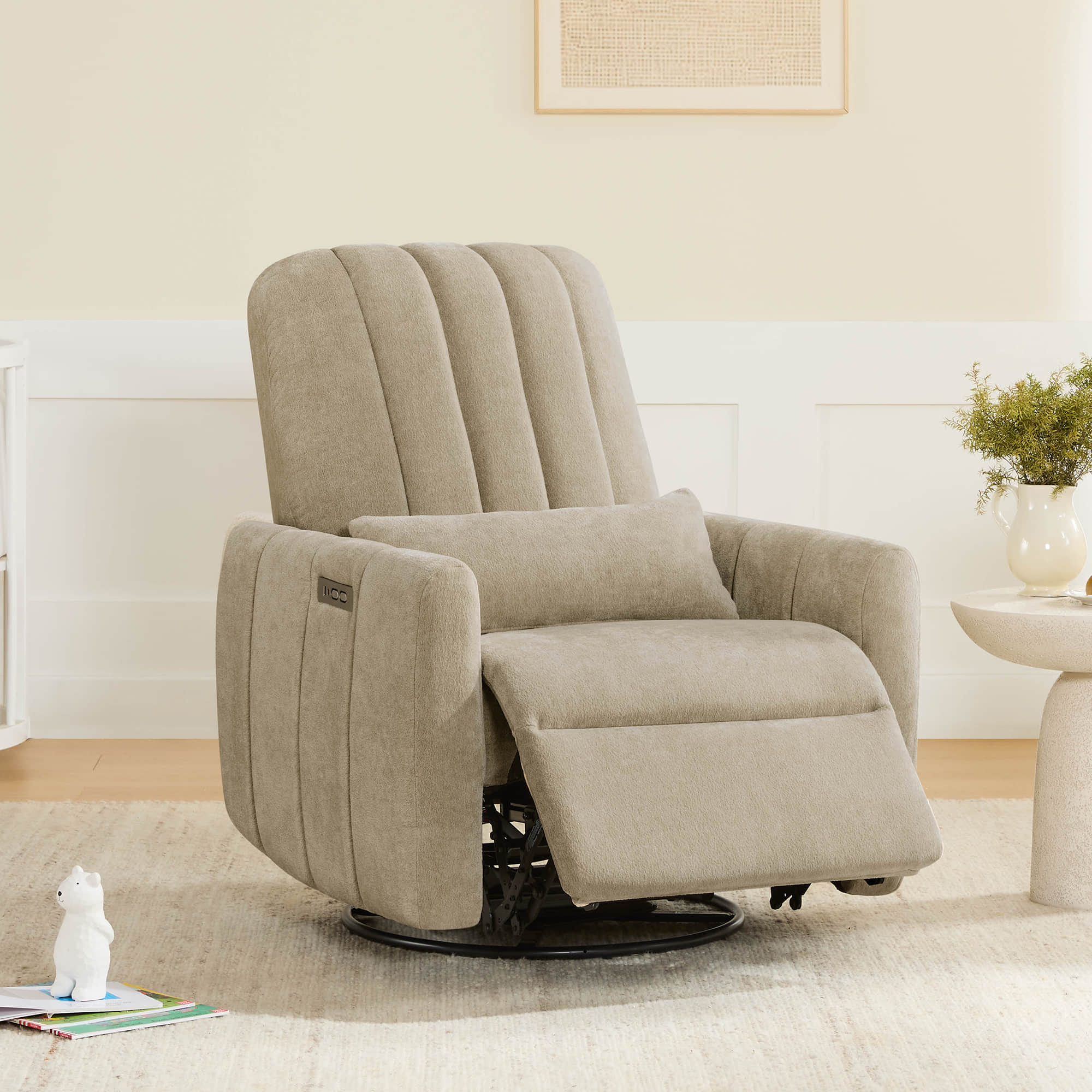 Shell Power Swivel Nursery Glider Recliner - Image 6