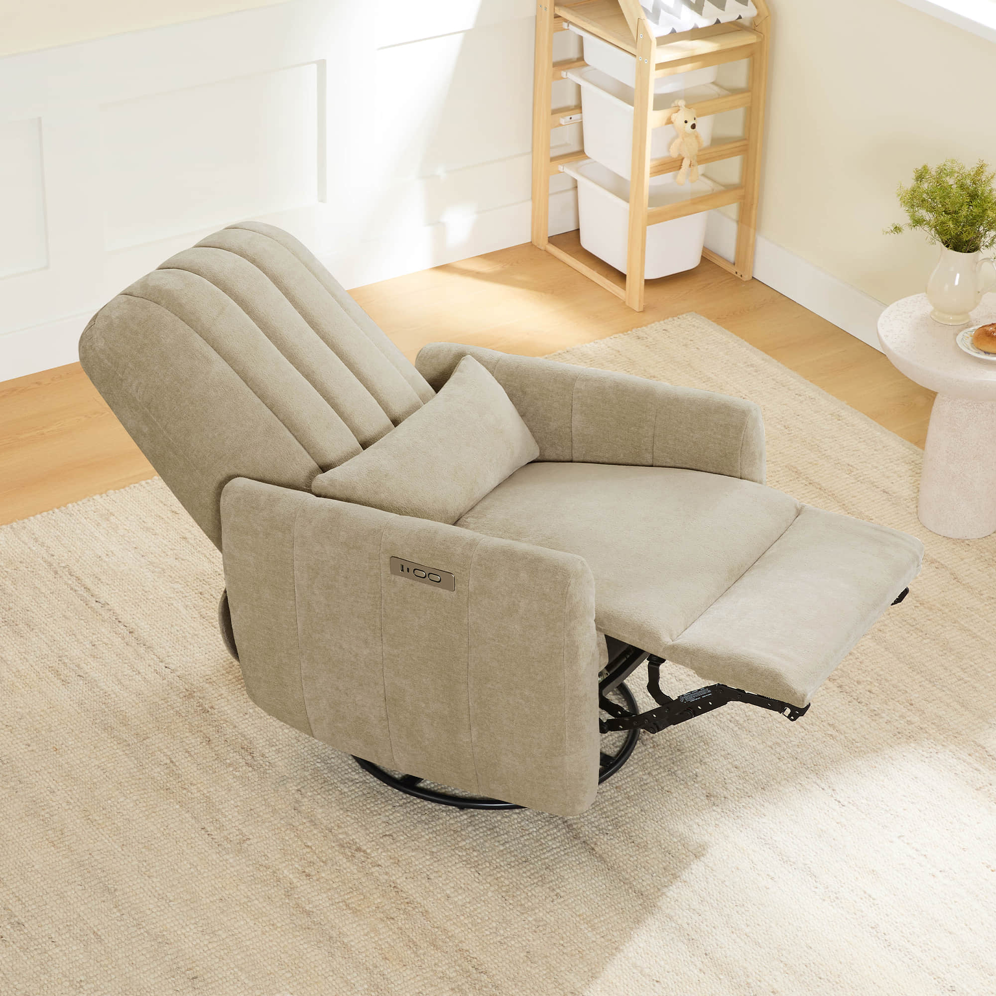Shell Power Swivel Nursery Glider Recliner - Image 7