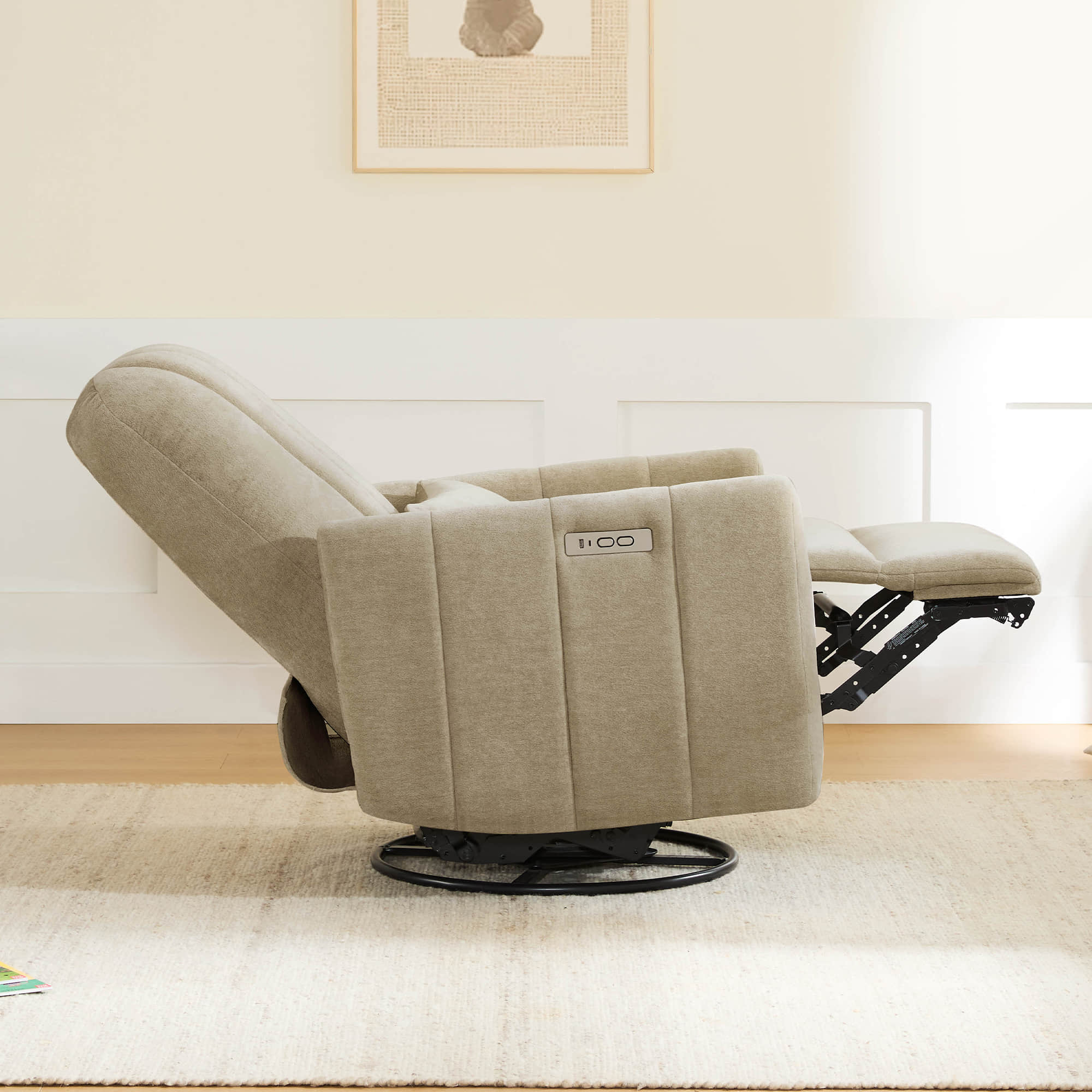 Shell Power Swivel Nursery Glider Recliner - Image 8