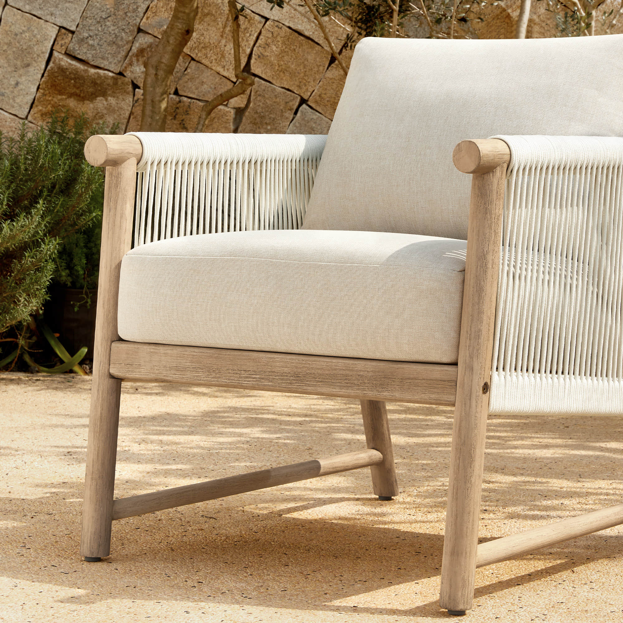 Sienna Modern Acacia Wood Rope Outdoor Bistro Set - Image 11