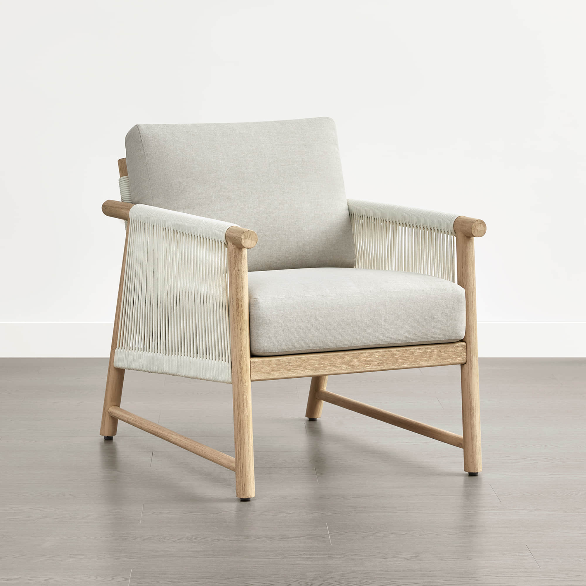 Sienna Modern Acacia Wood Rope Outdoor Lounge Chair - Image 8