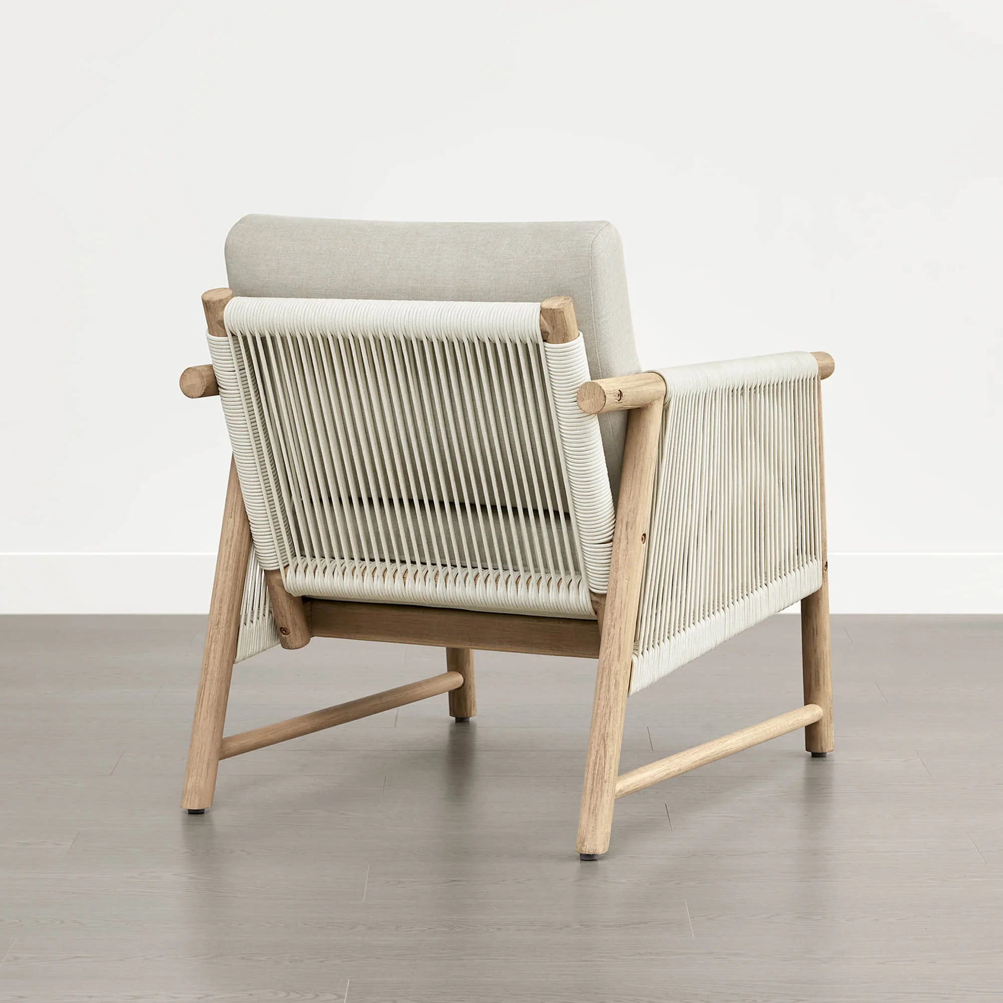 Sienna Modern Acacia Wood Rope Outdoor Lounge Chair - Image 9