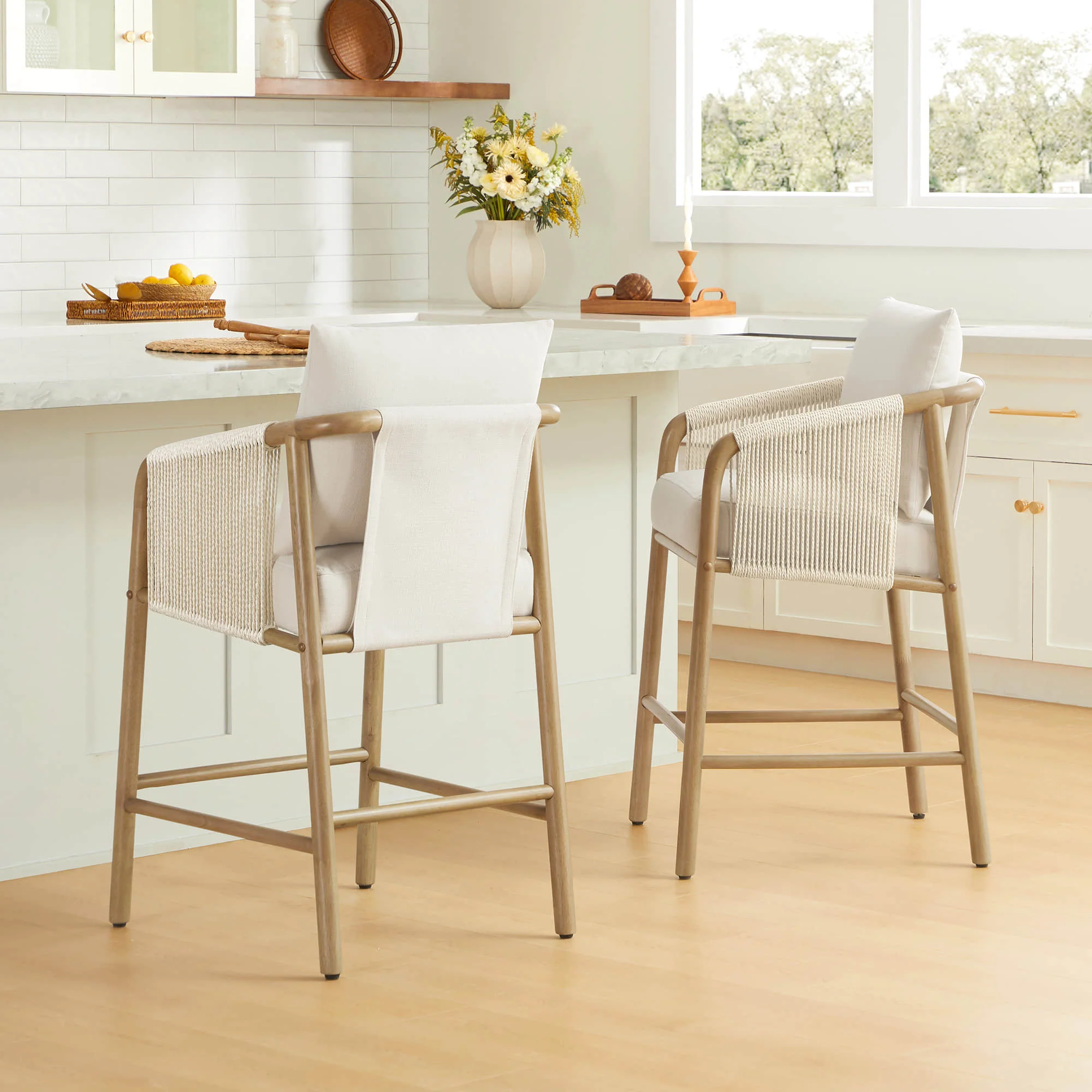 Sienna Modern Rope Counter Stools - Image 2