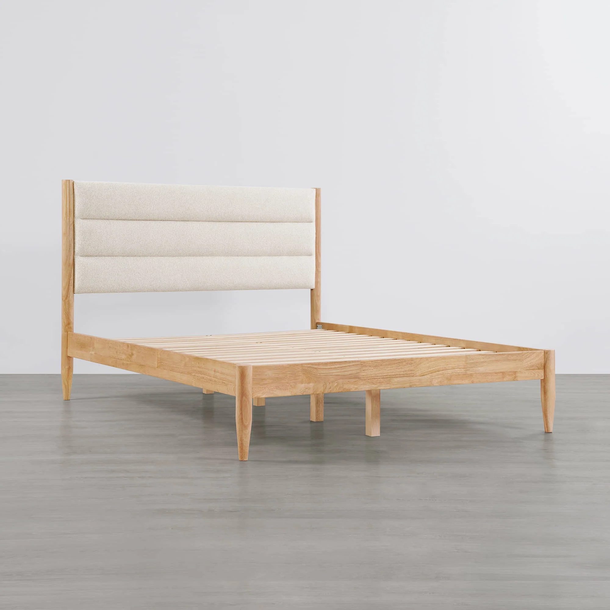 Solace Full Solid Wood Boucle Upholstered Bed - Image 20