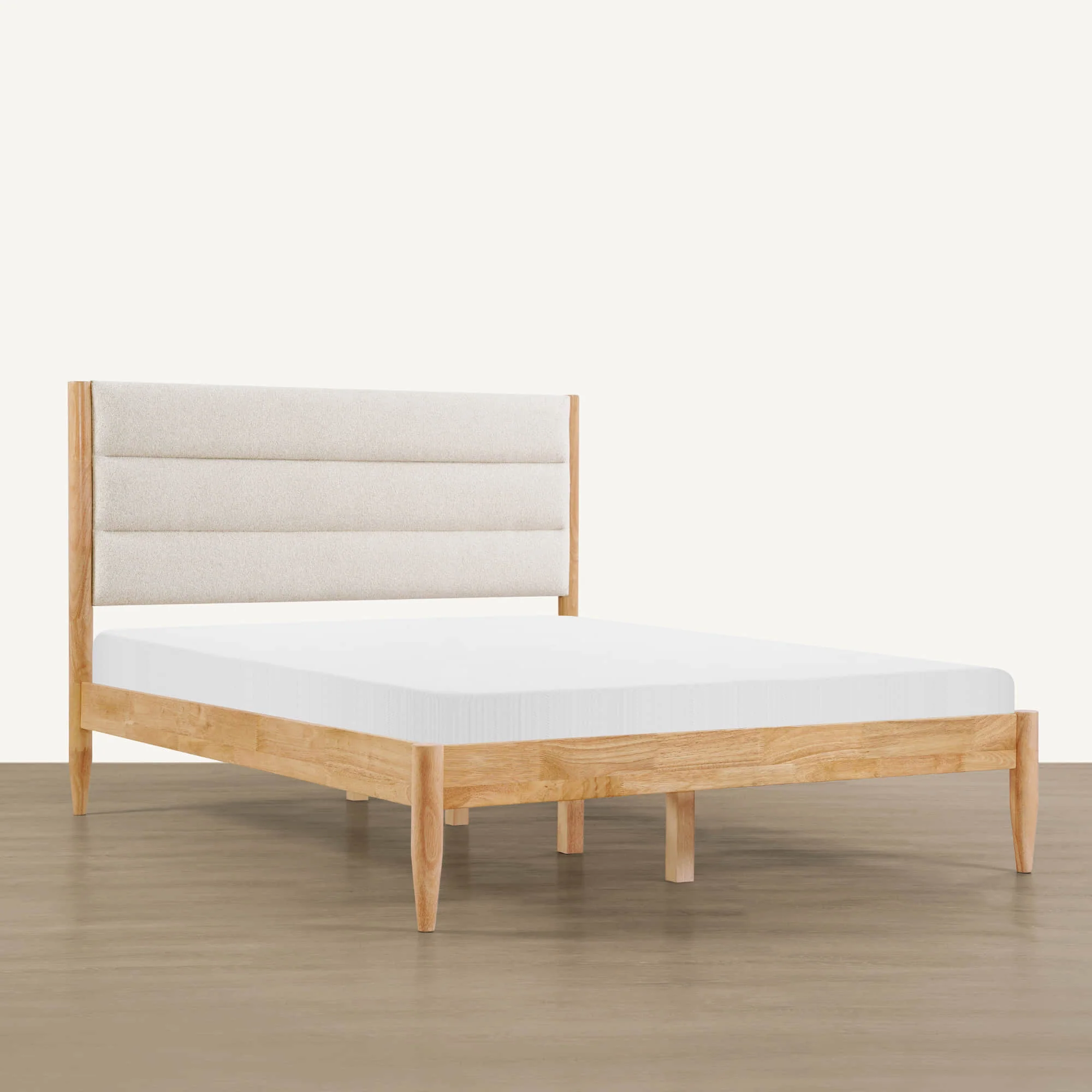 Solace Full Solid Wood Boucle Upholstered Bed - Image 23