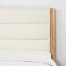 Solace Full Solid Wood Boucle Upholstered Bed - Image 21