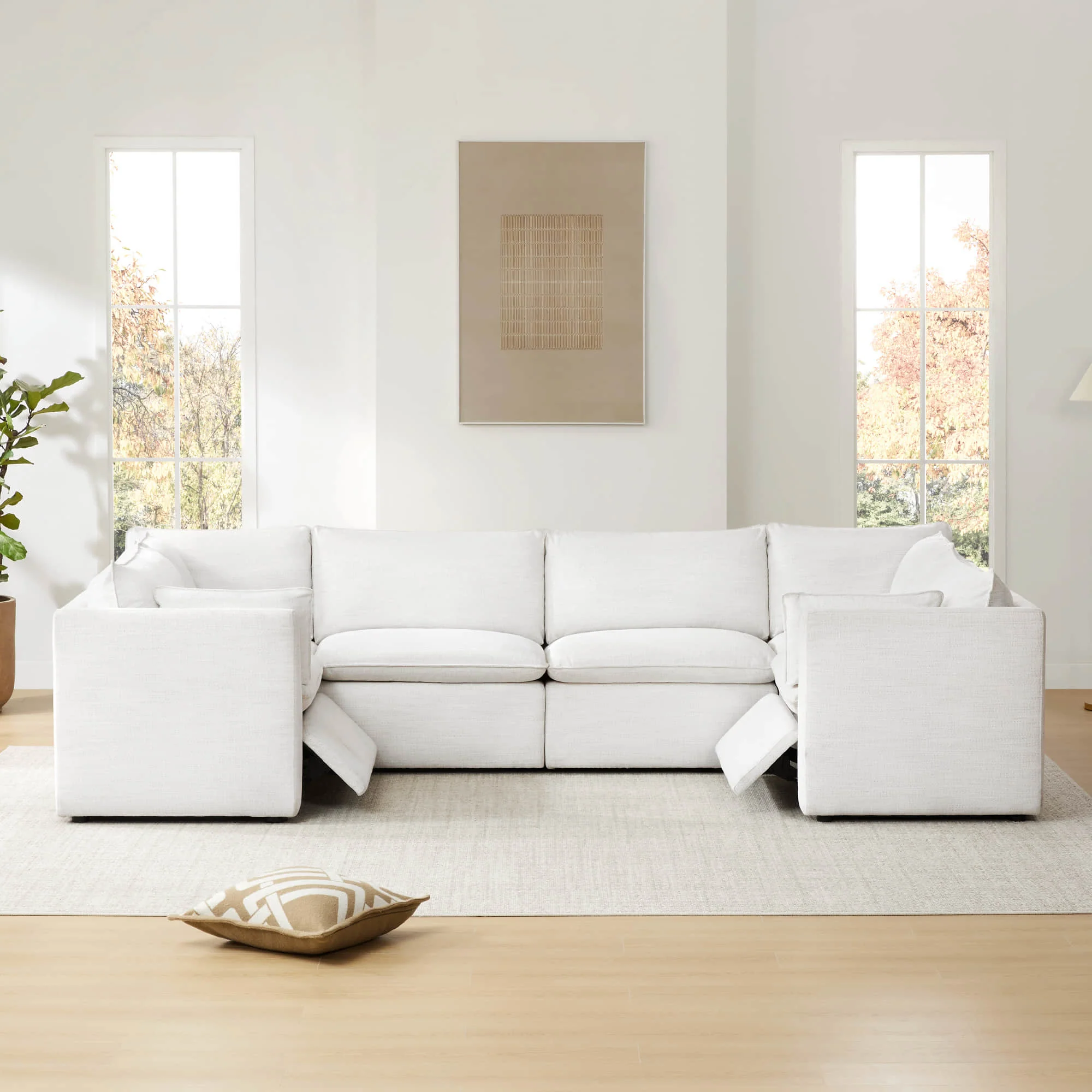 Sophia 6-Piece Feather Power Modular Sofa with Electric Footrests - Image 15