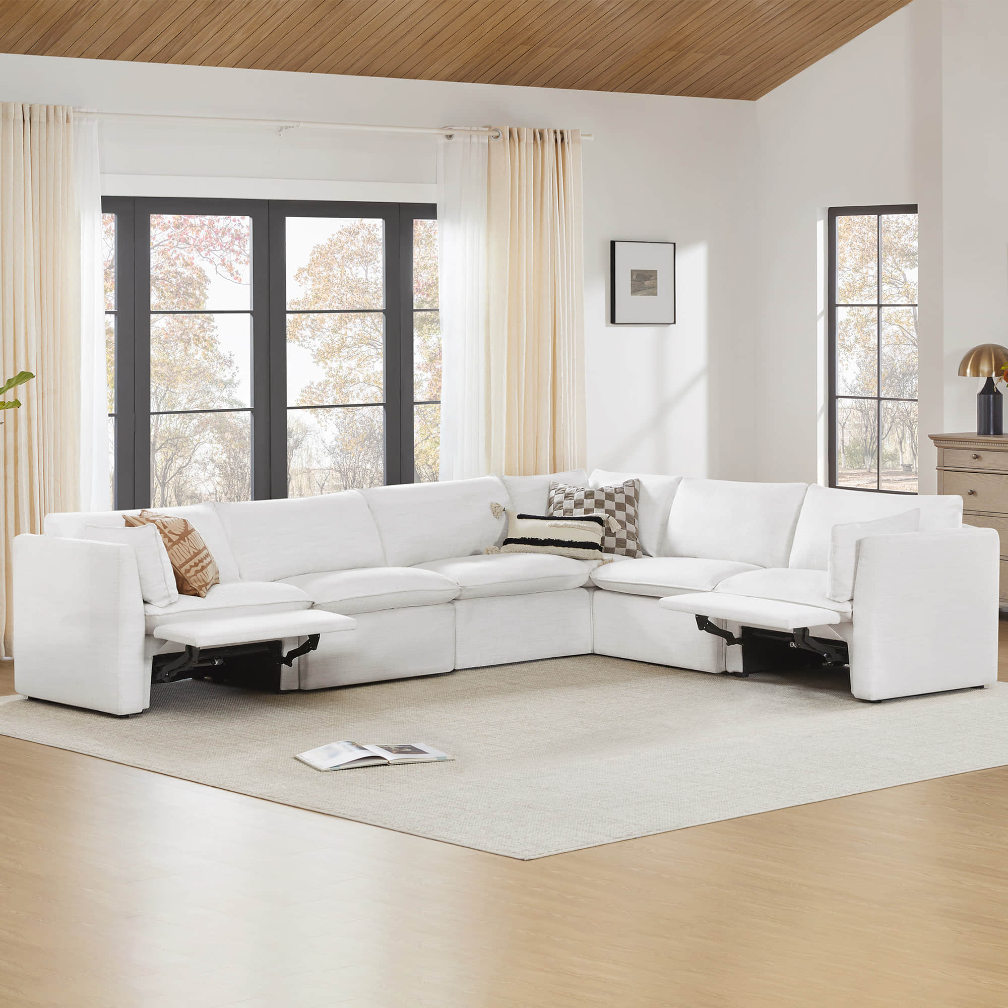 Sophia 6-Piece Feather Power Modular Sofa with Electric Footrests - Image 3