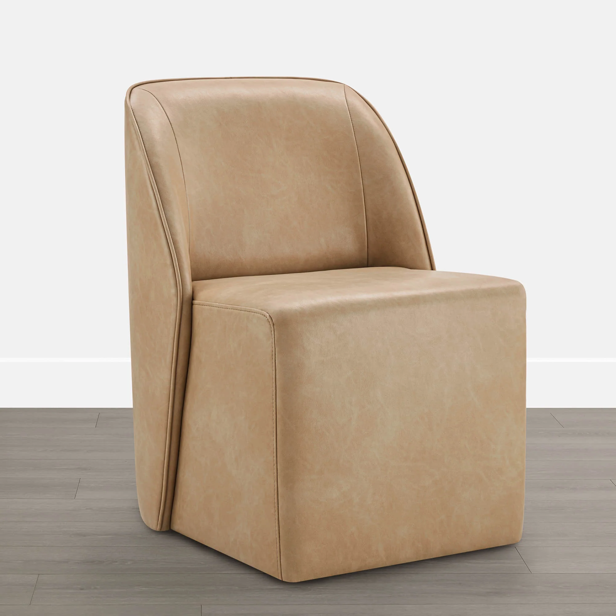 Soren Leather Rolling Dining Chair with Caster Base (Set of 2) - Image 5