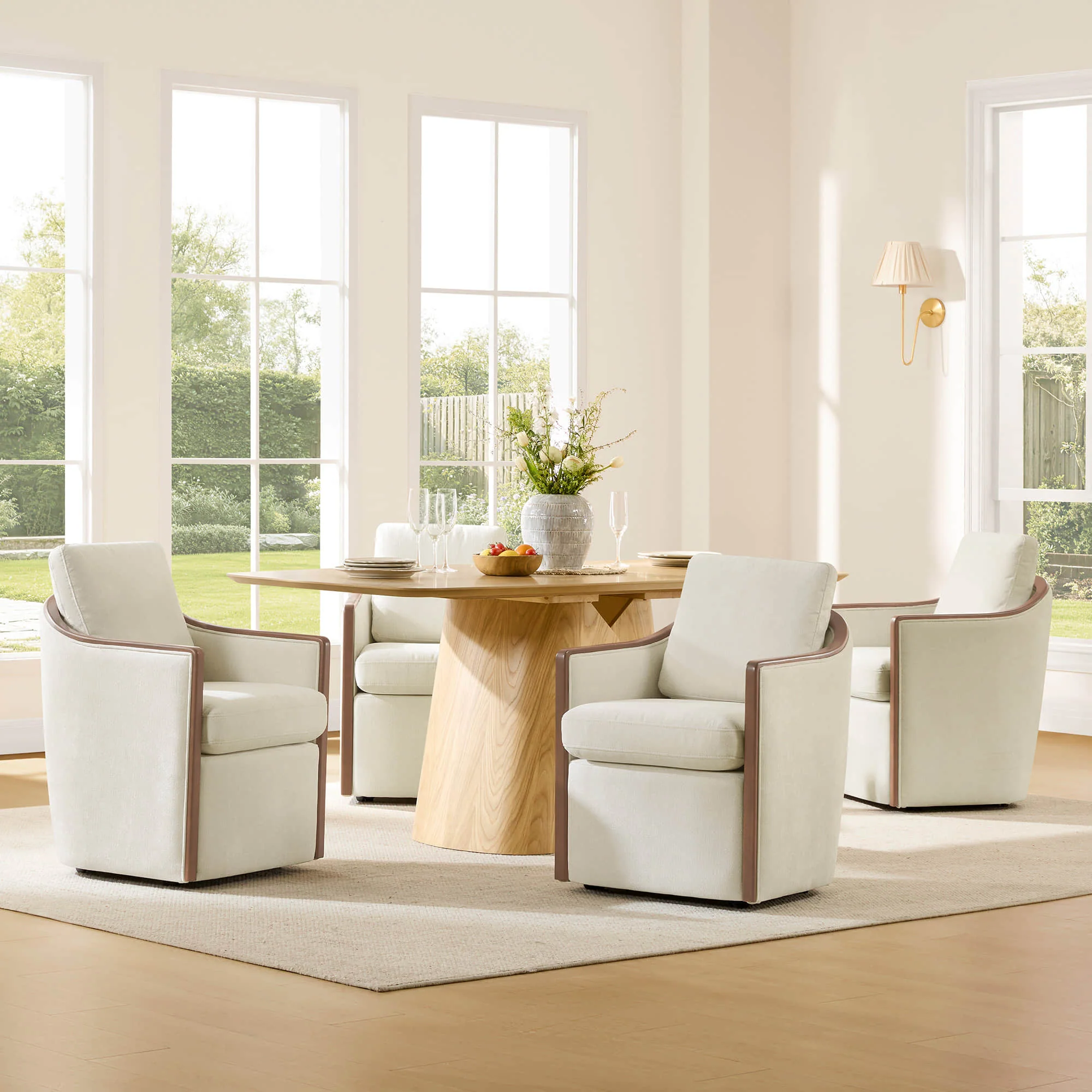 Talia Performance Boucle Rolling Dining Chair (Set of 2) - Image 10