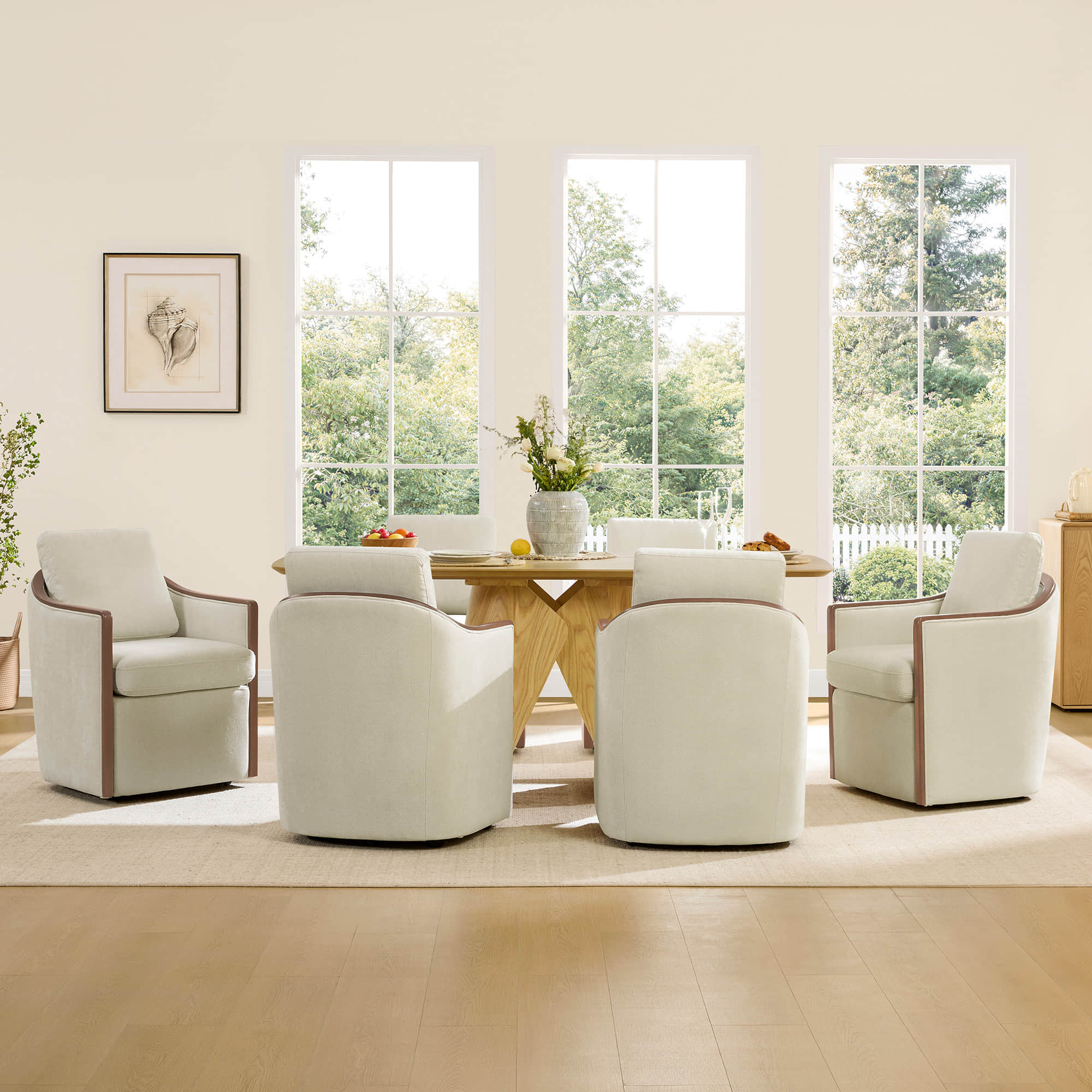 Talia Performance Boucle Rolling Dining Chair (Set of 2) - Image 13