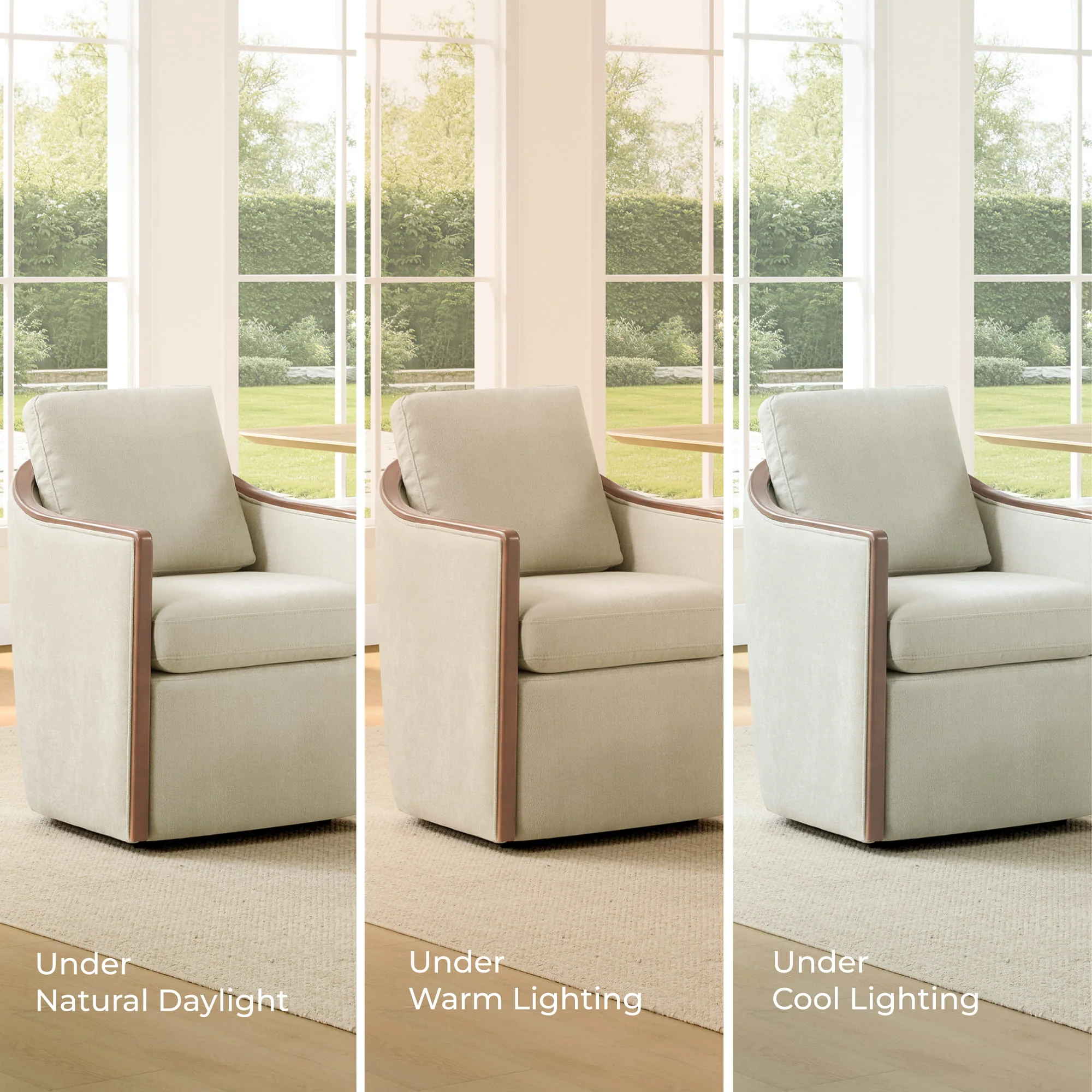 Talia Performance Boucle Rolling Dining Chair (Set of 2) - Image 71