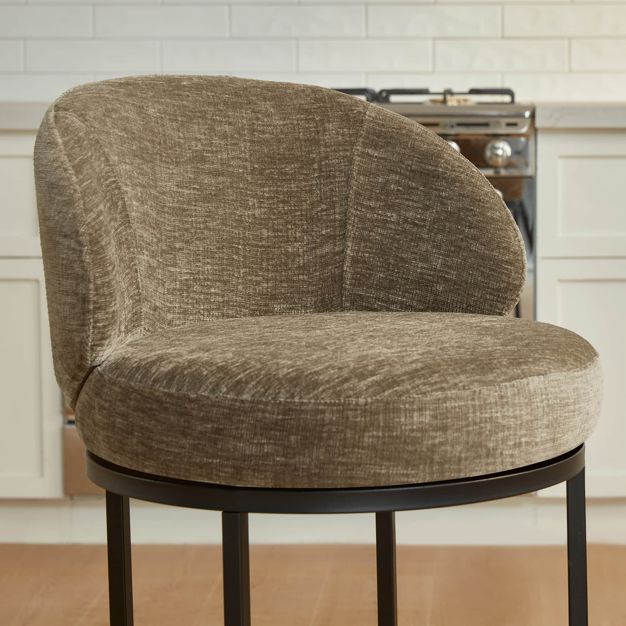 Tanya Modern Chenille Swivel Counter Stool (Set of 2) - Image 43
