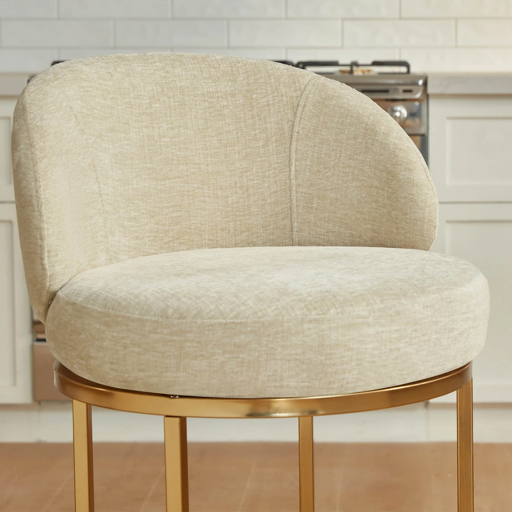 Tanya Modern Chenille Swivel Counter Stool (Set of 2) - Image 59