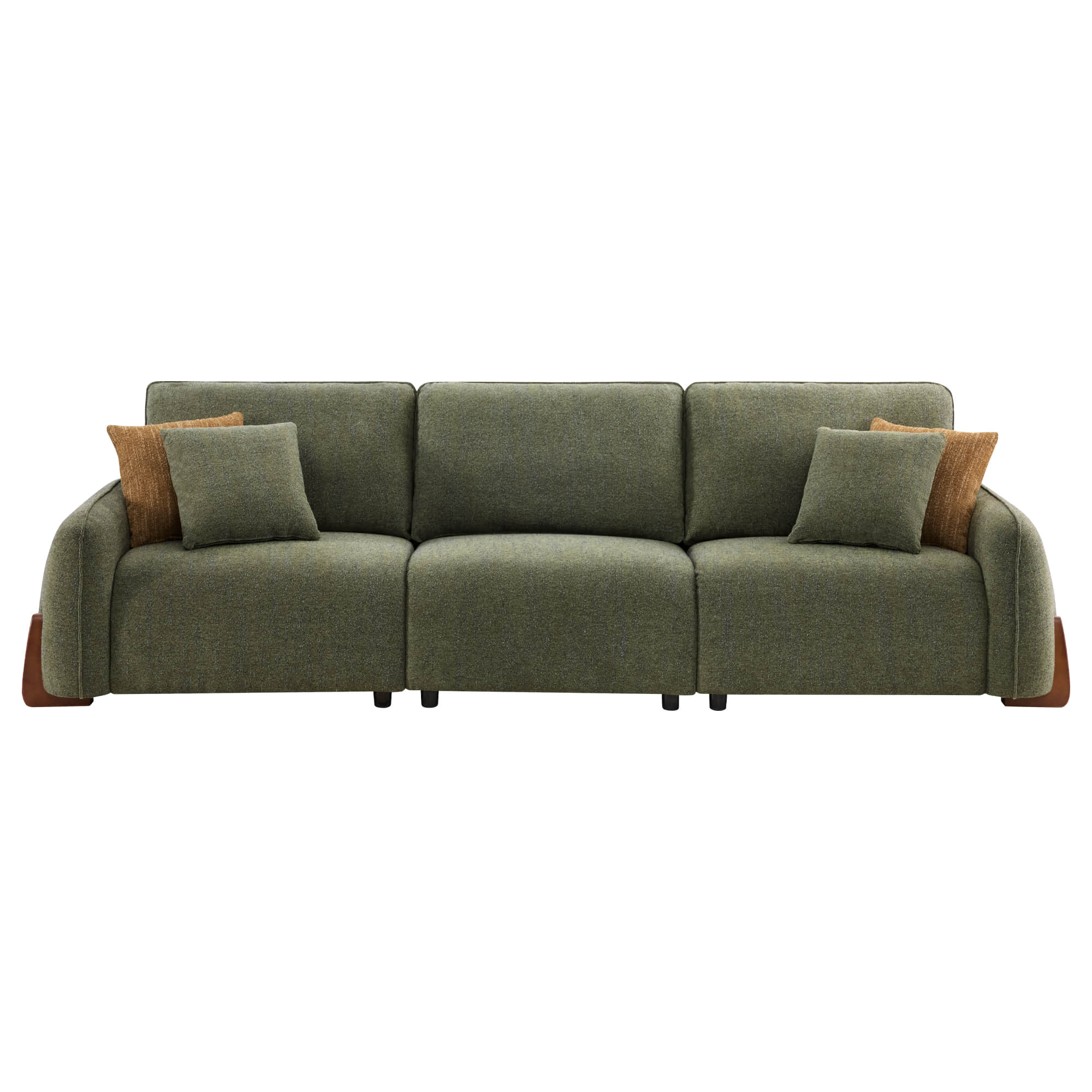 Teleri 3-seat Modular Curved Sofa with Wood Leg - Image 12