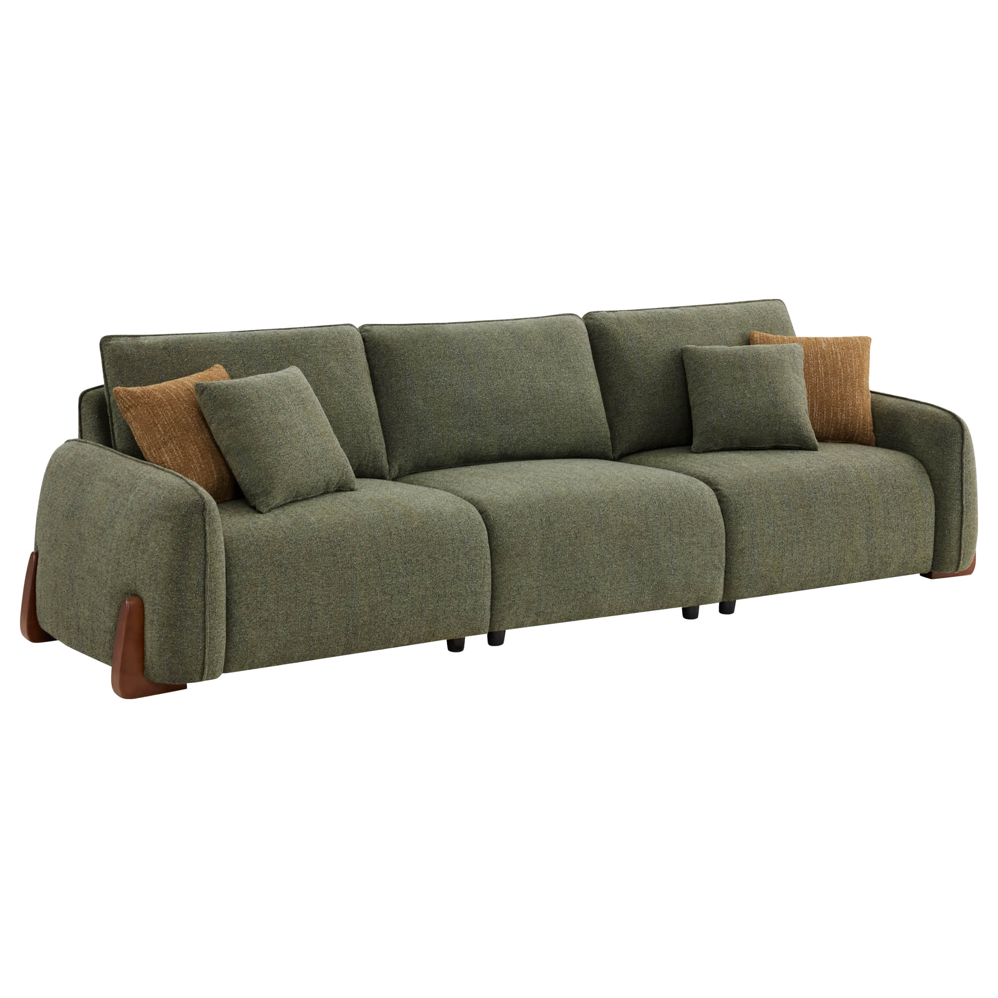 Teleri 3-seat Modular Curved Sofa with Wood Leg - Image 13